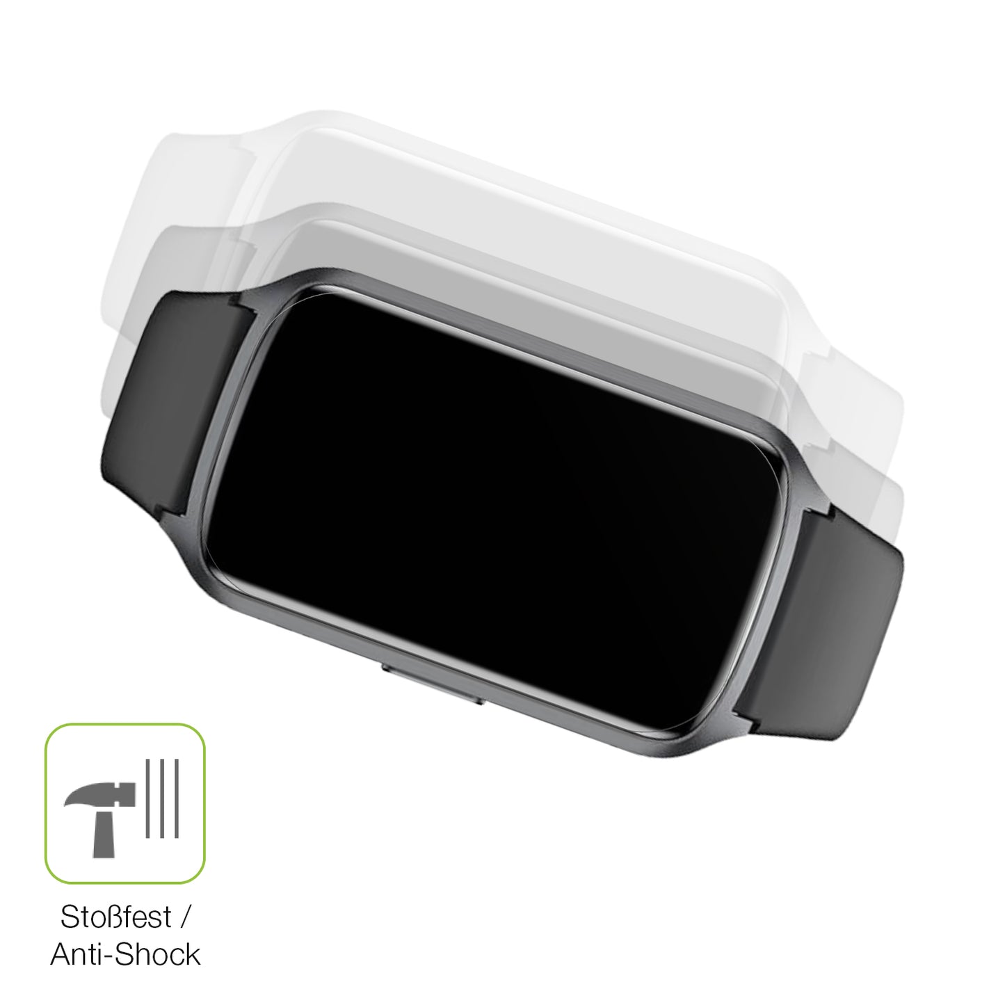 Schutz gegen Kratzer auf dem Sanorum Smartwatch 1.47 Zoll Glas durch Schlüssel, Stöße gegen die Tischkante oder Stürze