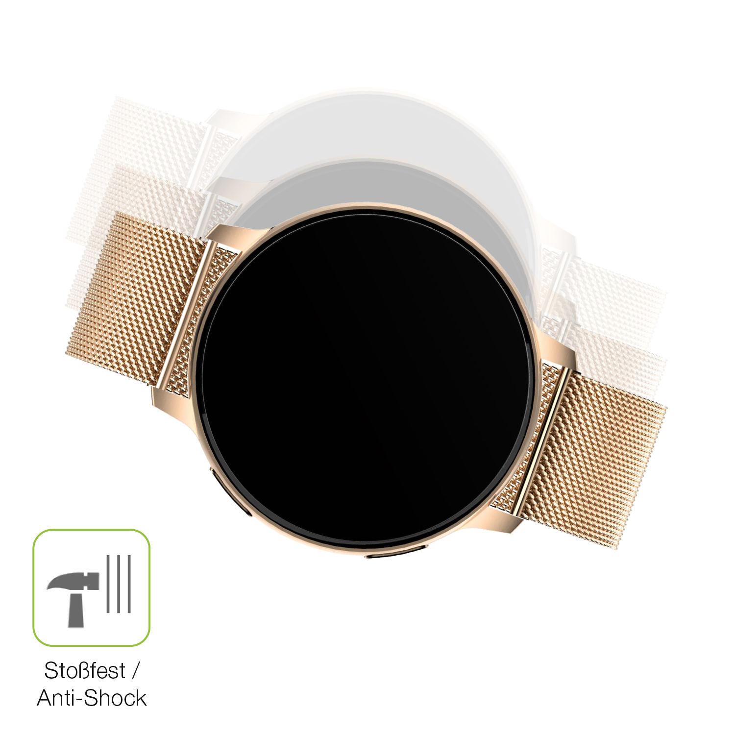 Schutz gegen Kratzer auf dem Sloksfil 1.39 Zoll Smartwatch Glas durch Schlüssel, Stöße gegen die Tischkante oder Stürze