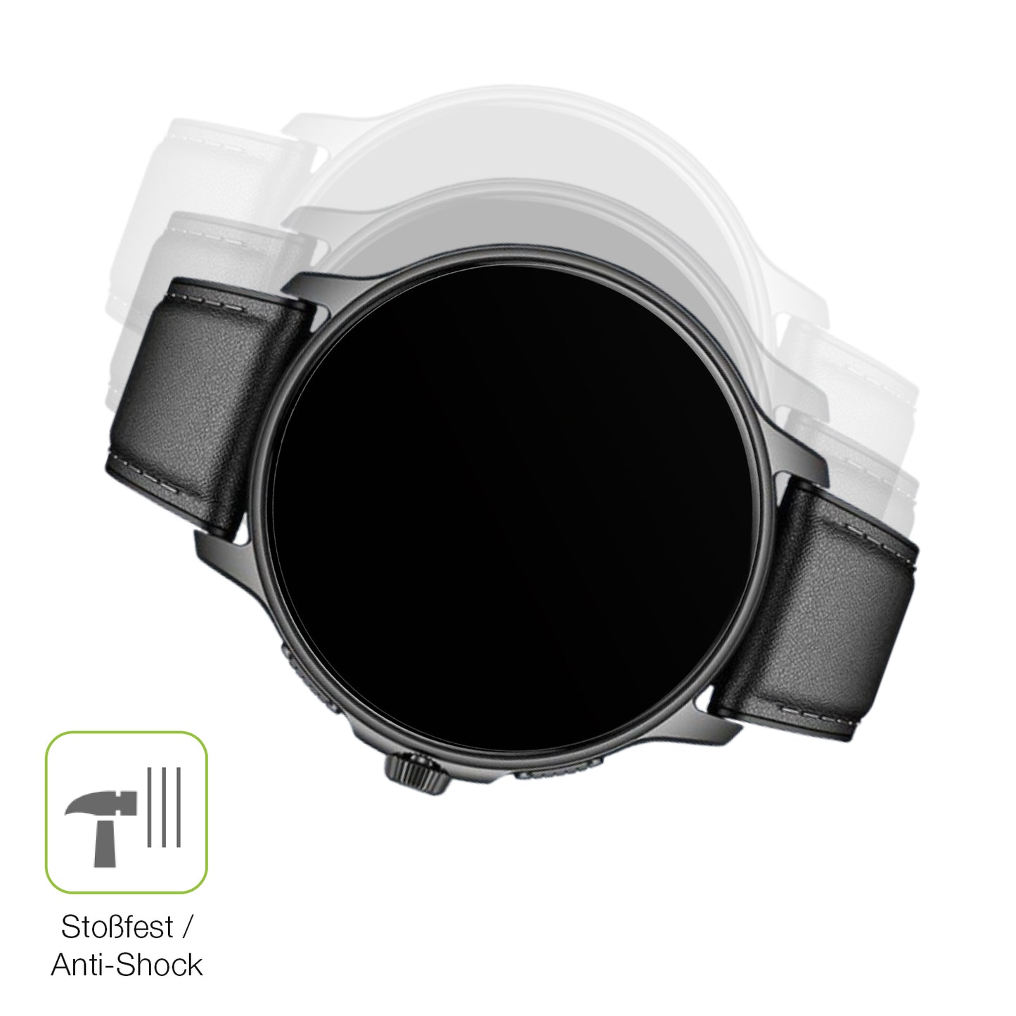 Schutz gegen Kratzer auf dem Smartwatch 28.5mm durchmesser Glas durch Schlüssel, Stöße gegen die Tischkante oder Stürze