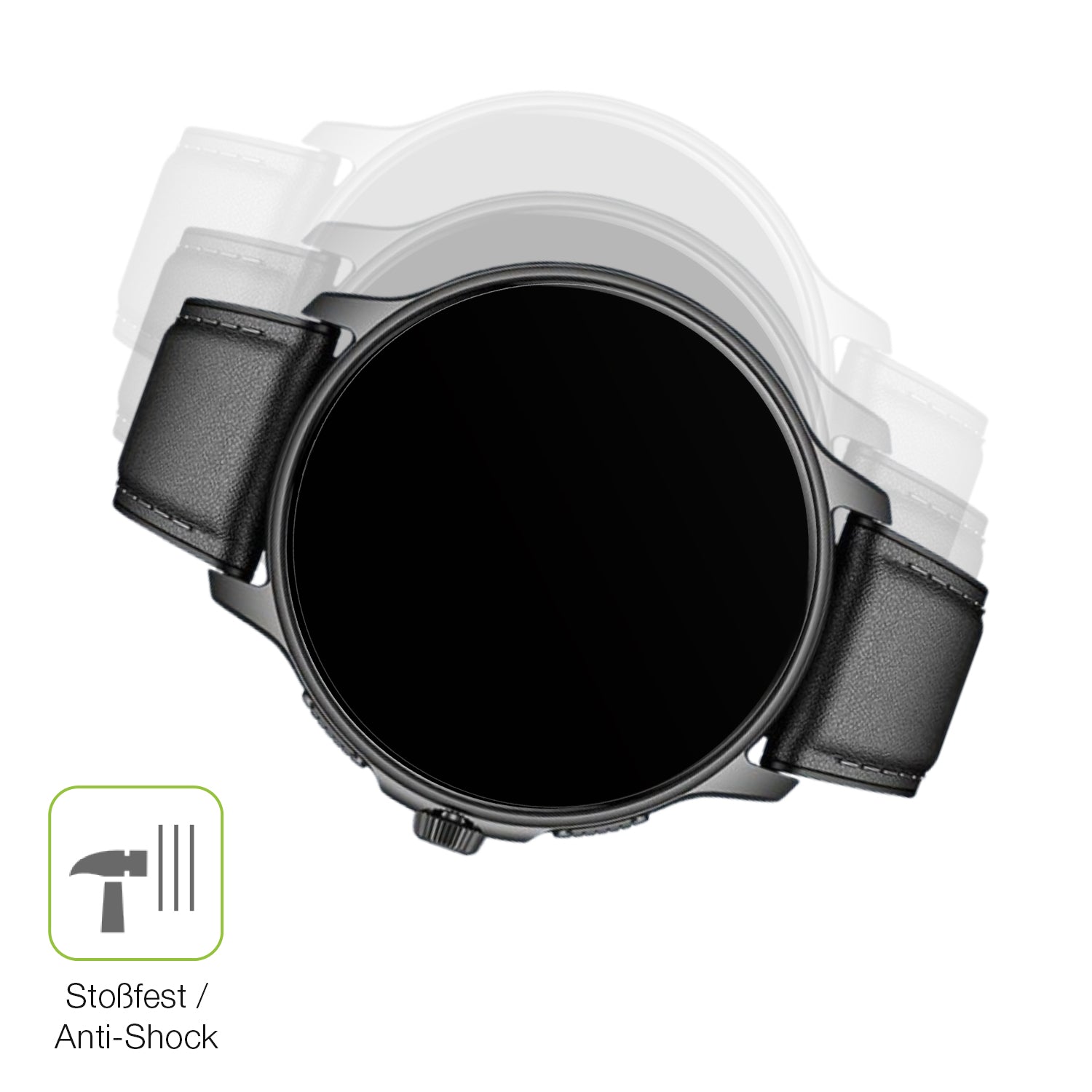 Schutz gegen Kratzer auf dem Smartwatch 28.5mm durchmesser Glas durch Schlüssel, Stöße gegen die Tischkante oder Stürze