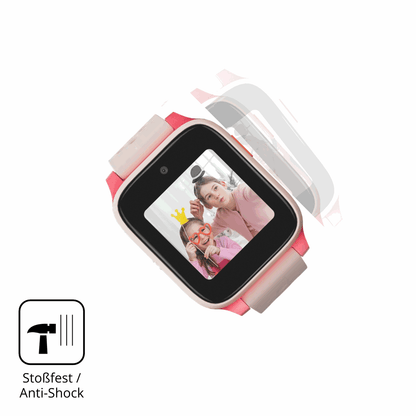Schutz gegen Kratzer auf dem TCL Movetime Kids Watch MT46 Glas durch Schlüssel, Stöße gegen die Tischkante oder Stürze