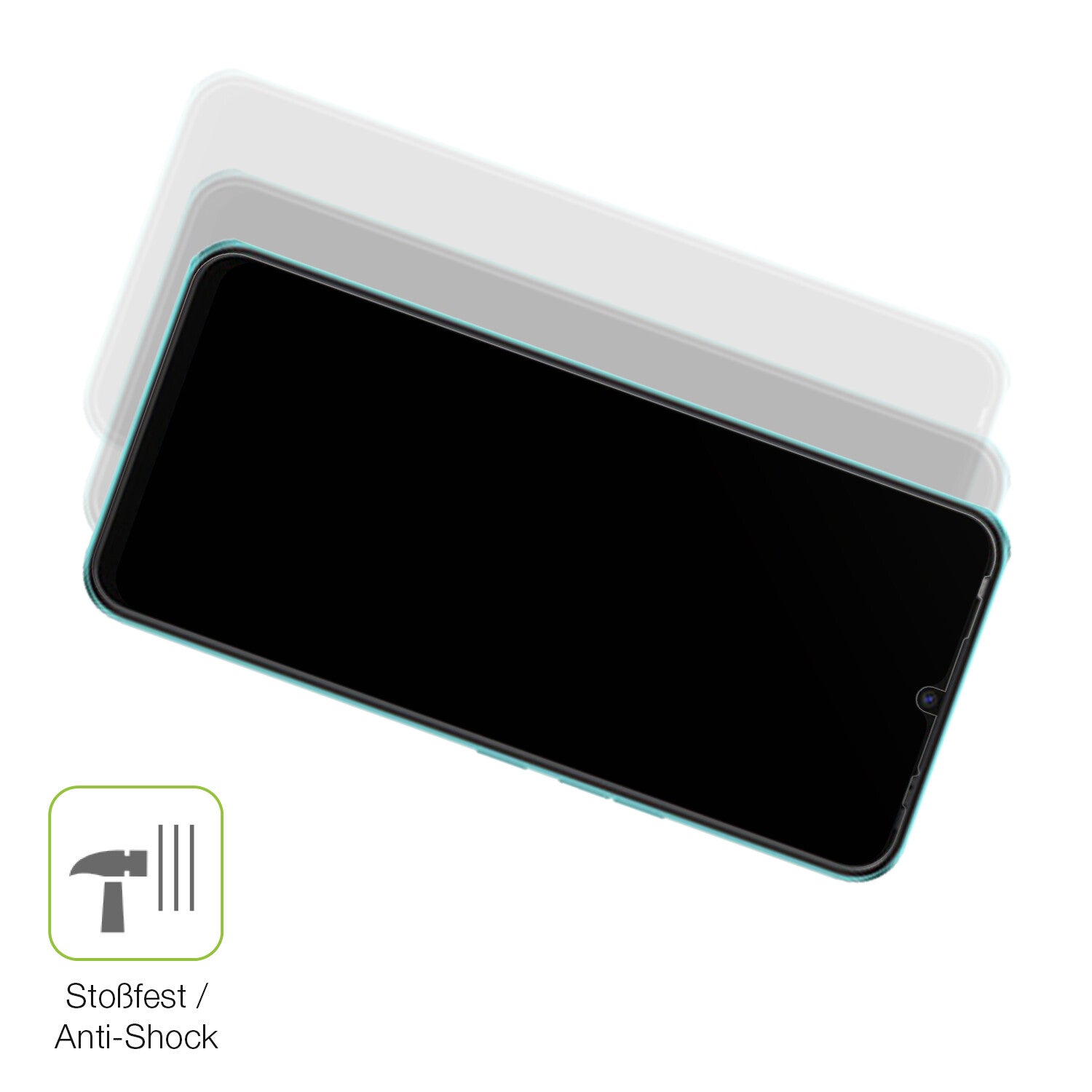 Schutz gegen Kratzer auf dem Tecno Spark 8C Glas durch Schlüssel, Stöße gegen die Tischkante oder Stürze