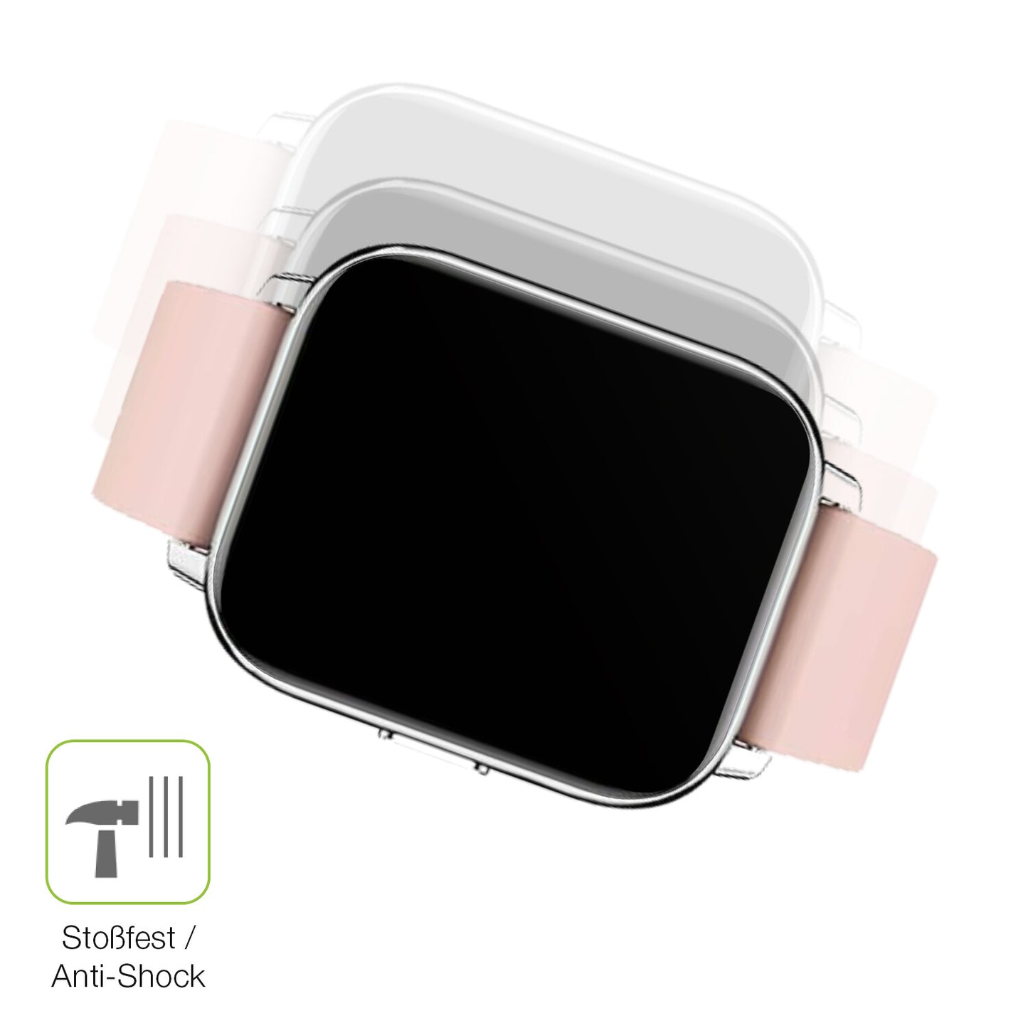 Schutz gegen Kratzer auf dem Togala Smartwatch Glas durch Schlüssel, Stöße gegen die Tischkante oder Stürze