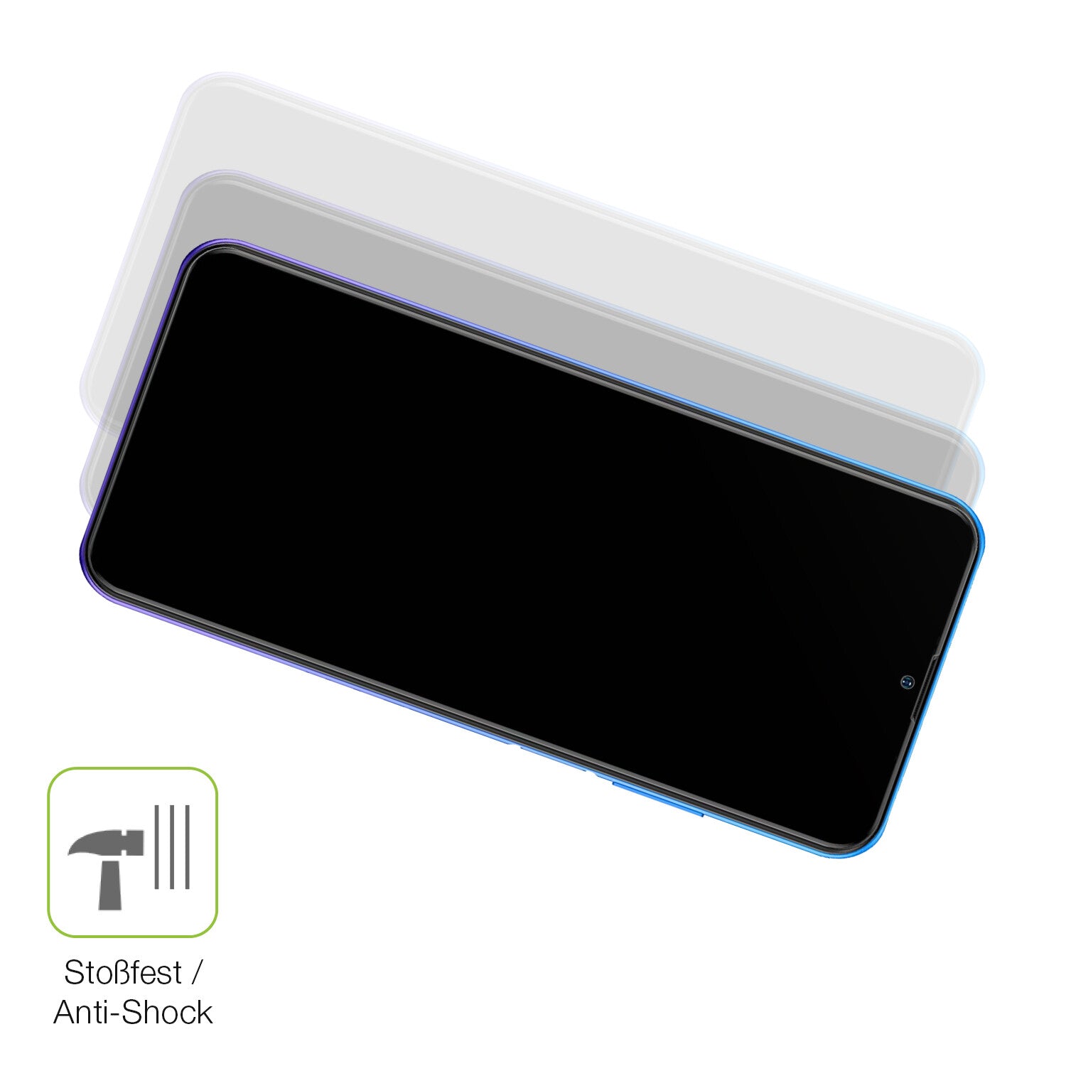 Schutz gegen Kratzer auf dem Ulefone Note 12P Glas durch Schlüssel, Stöße gegen die Tischkante oder Stürze