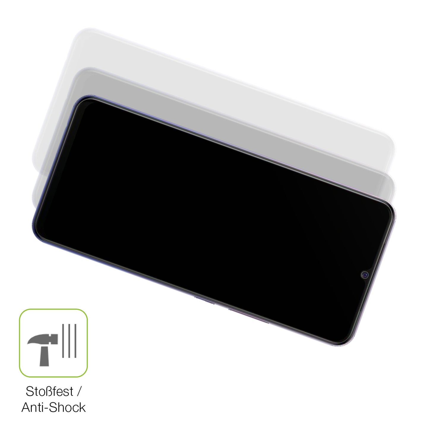 Schutz gegen Kratzer auf dem Vivo V20 Glas durch Schlüssel, Stöße gegen die Tischkante oder Stürze
