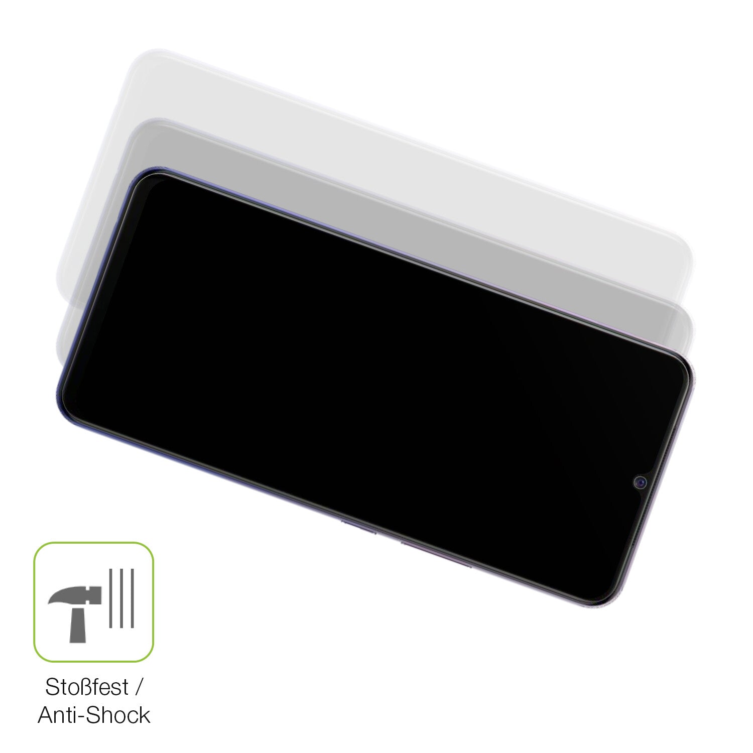 Schutz gegen Kratzer auf dem Vivo V20 Glas durch Schlüssel, Stöße gegen die Tischkante oder Stürze