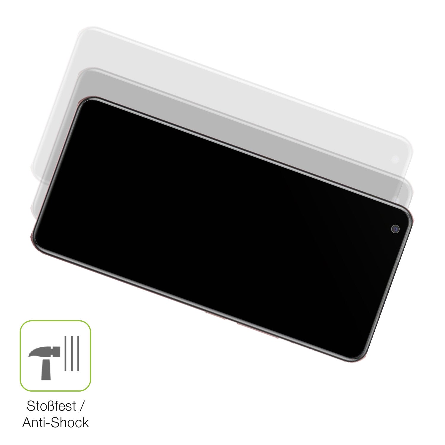 Schutz gegen Kratzer auf dem Vivo X50 Glas durch Schlüssel, Stöße gegen die Tischkante oder Stürze