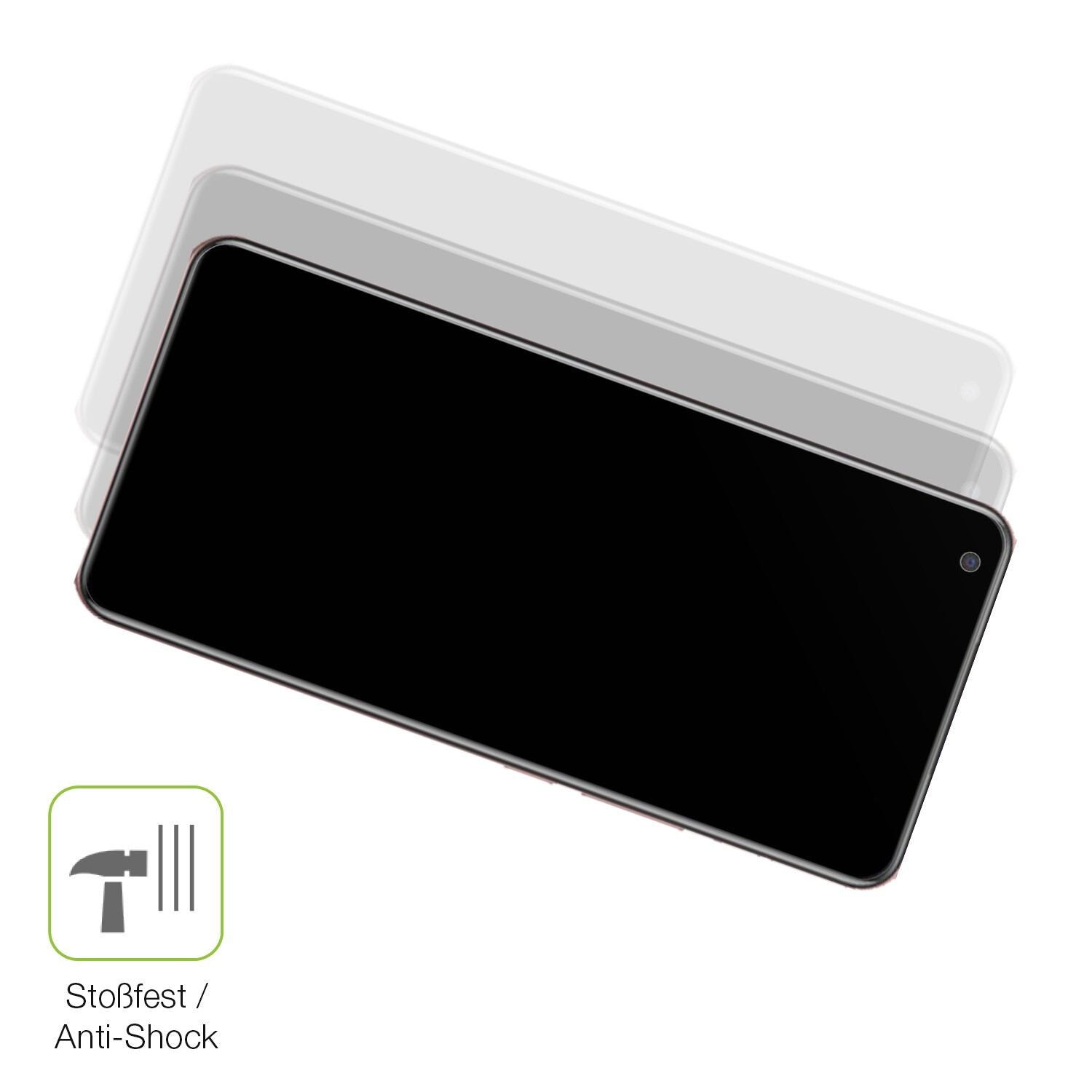 Schutz gegen Kratzer auf dem Vivo X50 5G Glas durch Schlüssel, Stöße gegen die Tischkante oder Stürze
