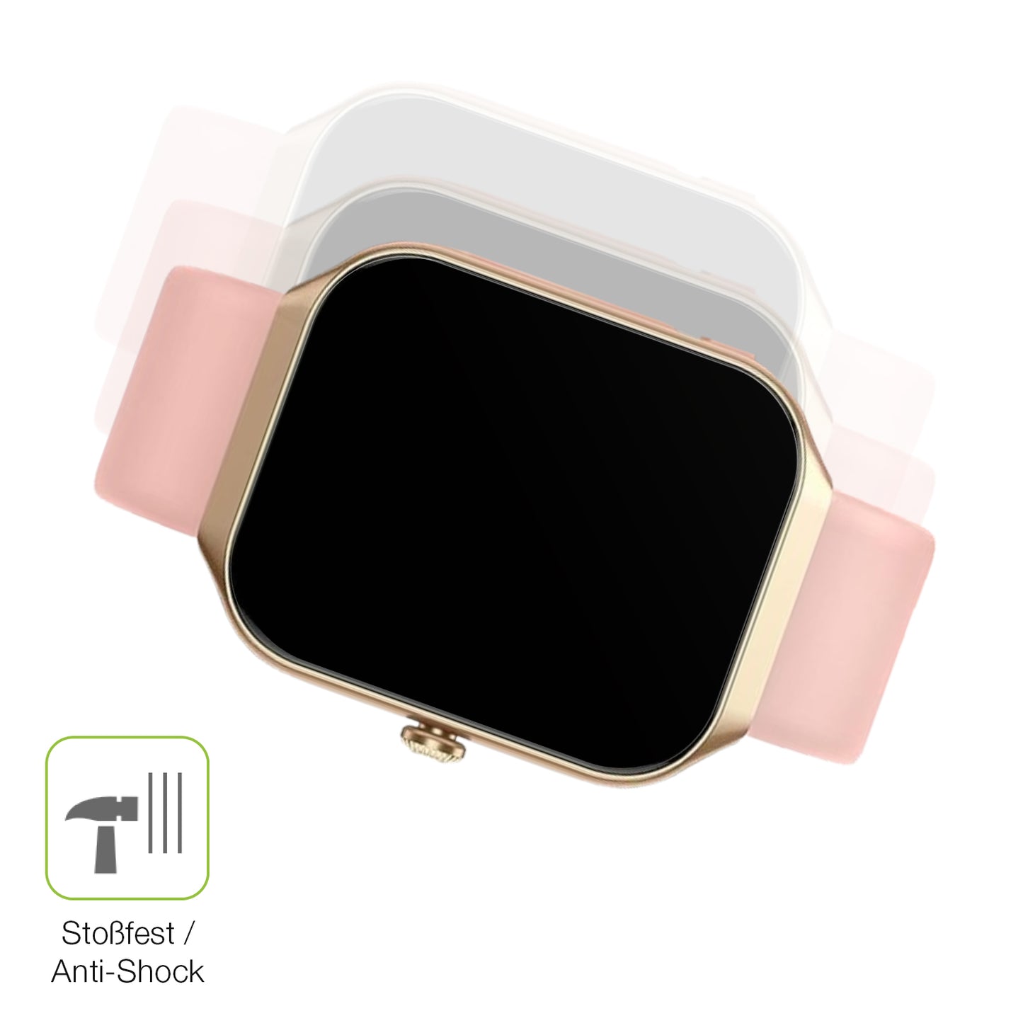Schutz gegen Kratzer auf dem Walkbee Smartwatch 1.96 Zoll Glas durch Schlüssel, Stöße gegen die Tischkante oder Stürze