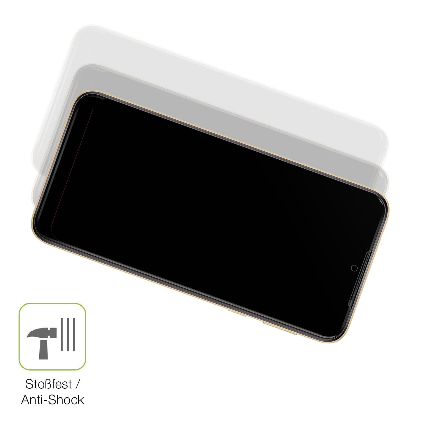 Schutz gegen Kratzer auf dem Wiko Y81 Glas durch Schlüssel, Stöße gegen die Tischkante oder Stürze
