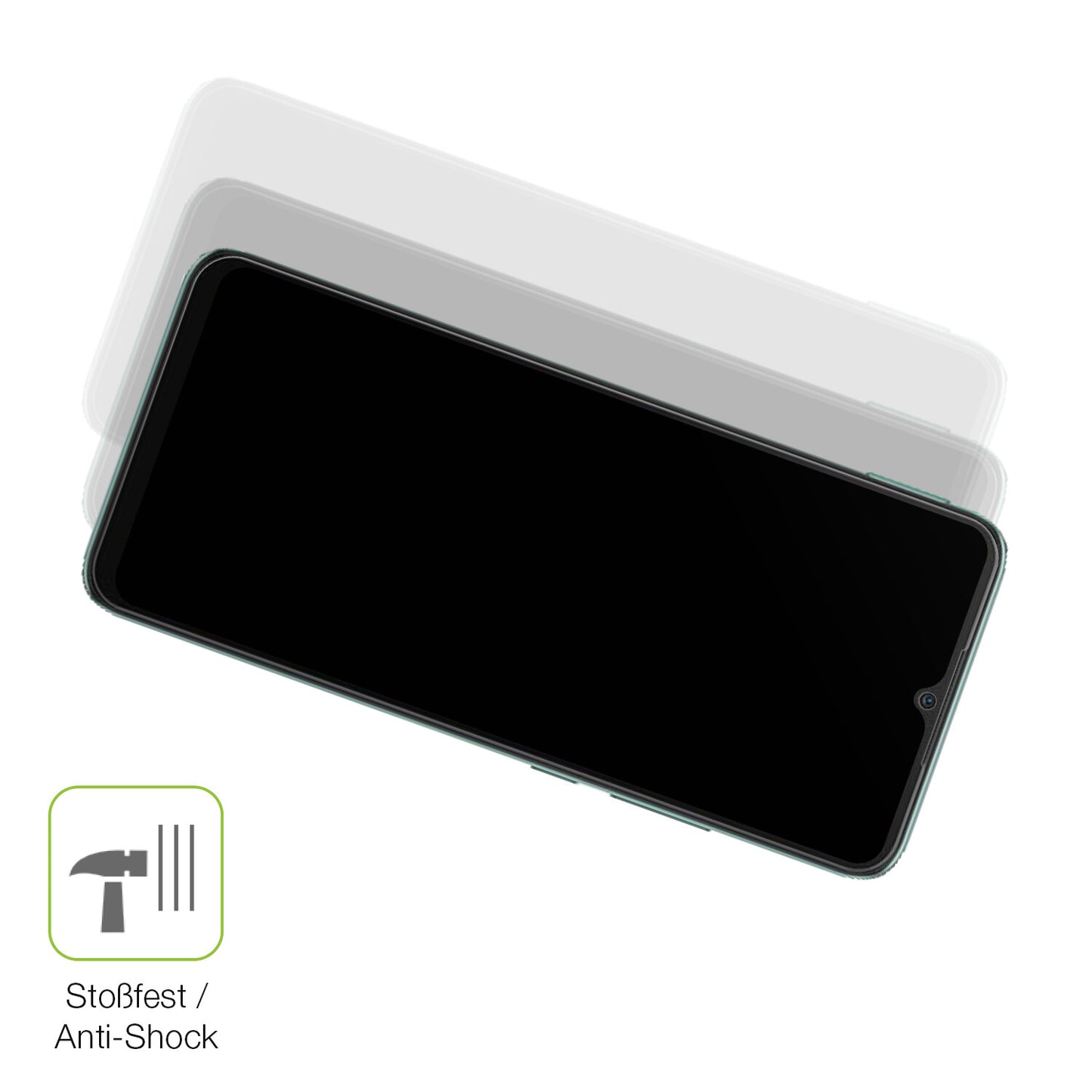 Schutz gegen Kratzer auf dem Xiaomi Poco C40 Glas durch Schlüssel, Stöße gegen die Tischkante oder Stürze