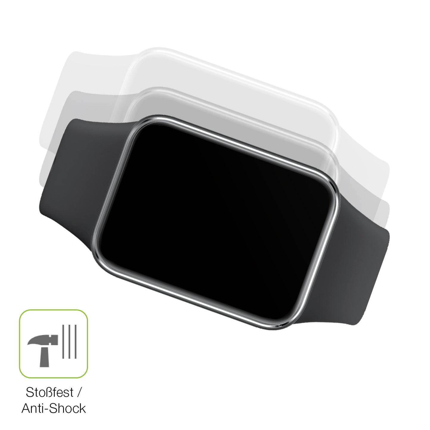 Schutz gegen Kratzer auf dem Xiaomi Smart Band 9 Pro Glas durch Schlüssel, Stöße gegen die Tischkante oder Stürze