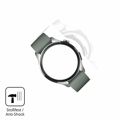 Schutz gegen Kratzer auf dem Xiaomi Watch 5 Glas durch Schl�ssel, St��e gegen die Tischkante oder St�rze