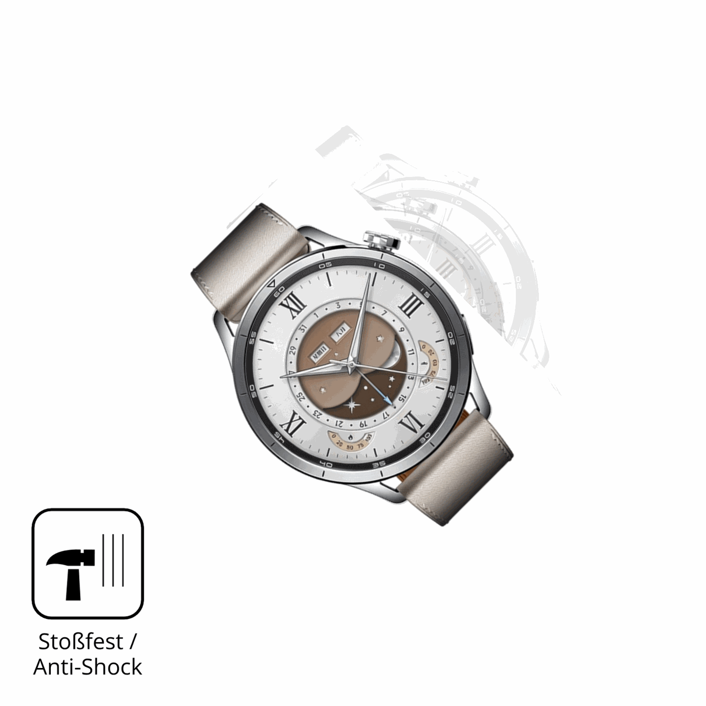 Schutz gegen Kratzer auf dem Xiaomi Watch S5 Glas durch Schlüssel, Stöße gegen die Tischkante oder Stürze