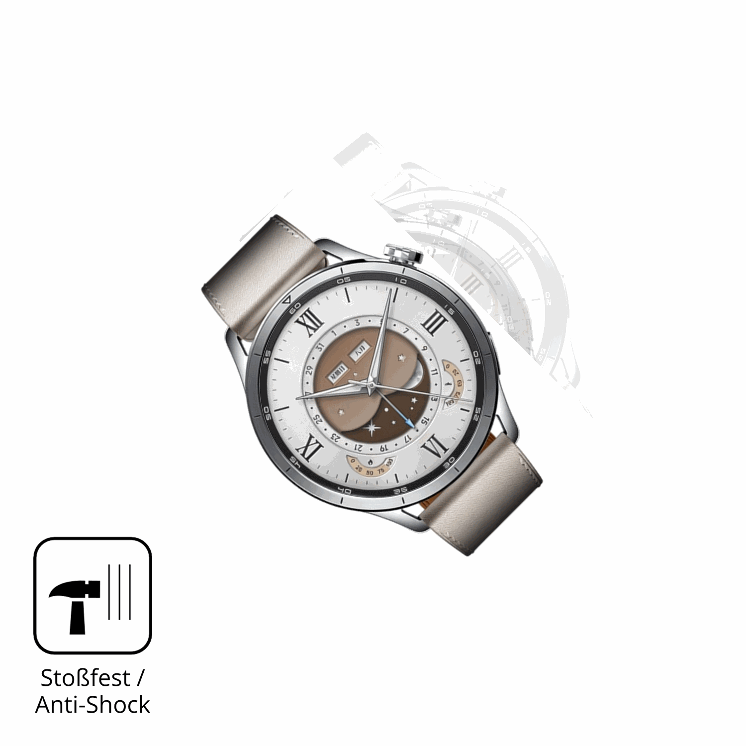 Schutz gegen Kratzer auf dem Xiaomi Watch S5 Glas durch Schlüssel, Stöße gegen die Tischkante oder Stürze
