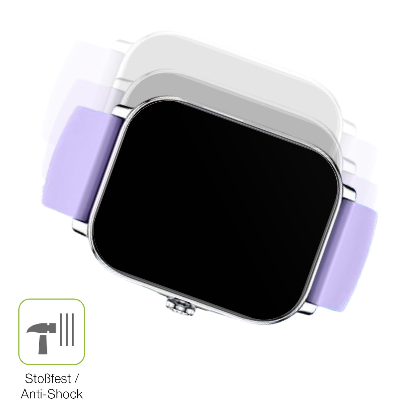 Schutz gegen Kratzer auf dem Zhizhi Smartwatch P90 1.85 Zoll Glas durch Schlüssel, Stöße gegen die Tischkante oder Stürze