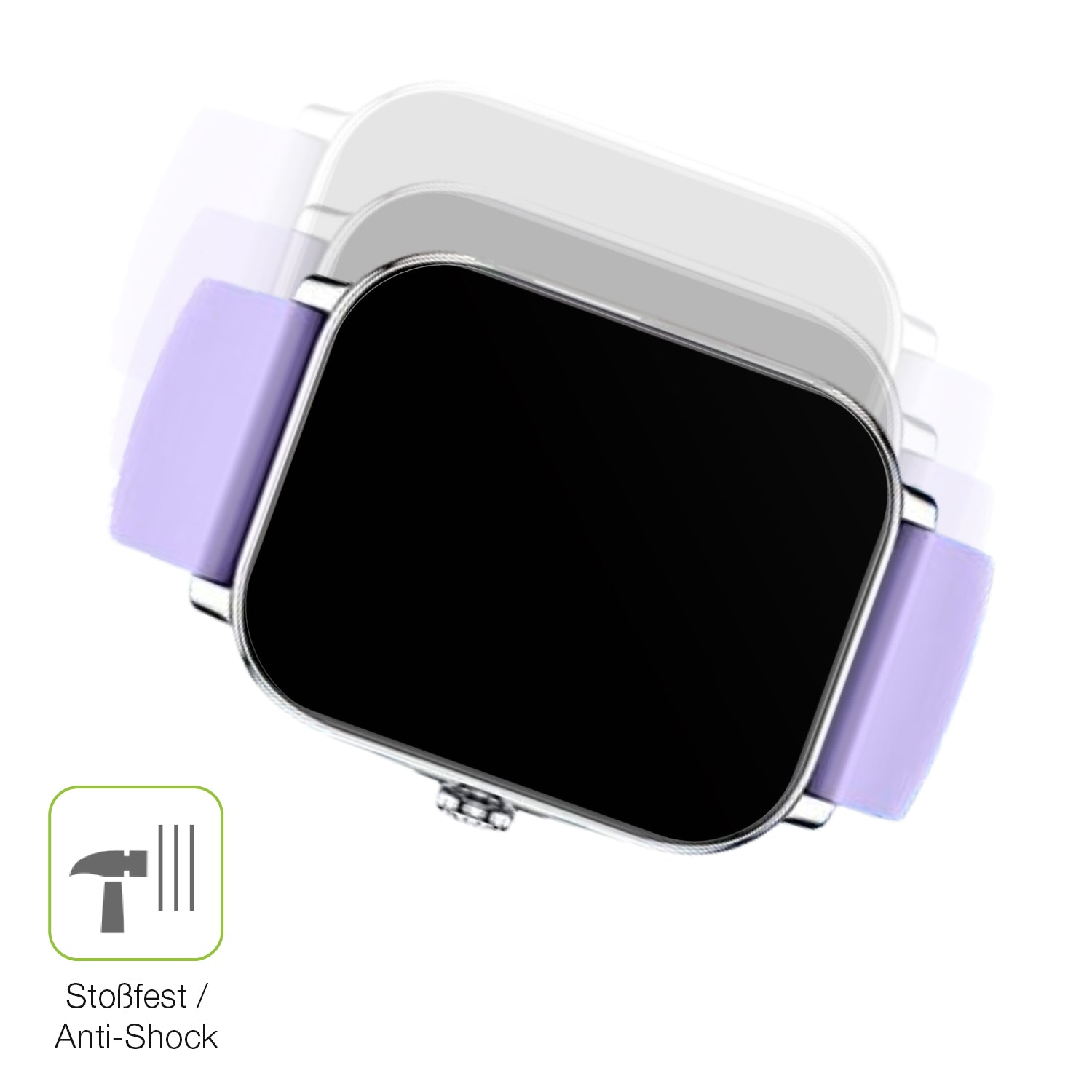 Schutz gegen Kratzer auf dem Zhizhi Smartwatch P90 1.85 Zoll Glas durch Schlüssel, Stöße gegen die Tischkante oder Stürze