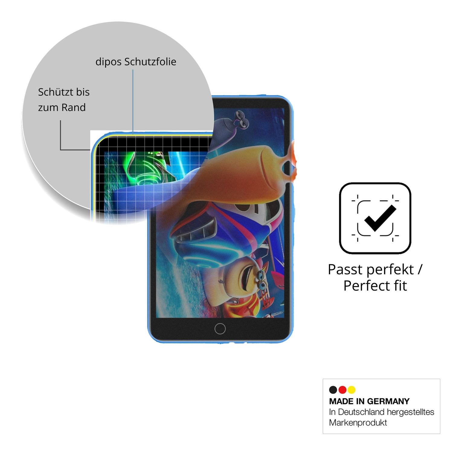 Schutz gegen Kratzer auf dem Diofox M8 MP3-Player Glas durch Schlüssel, Stöße gegen die Tischkante oder Stürze
