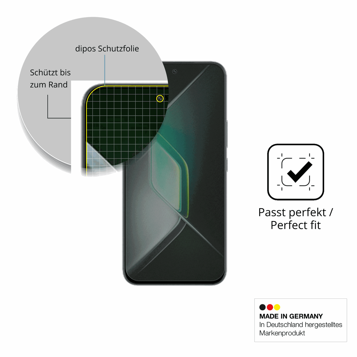 Schutz gegen Kratzer auf dem Infinix GT 50 Pro Glas durch Schlüssel, Stöße gegen die Tischkante oder Stürze