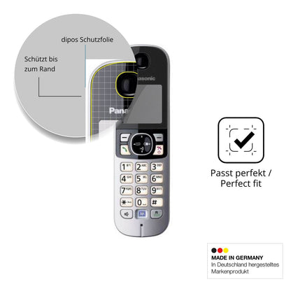 Schutz gegen Kratzer auf dem Panasonic KX-TG6823 Glas durch Schlüssel, Stöße gegen die Tischkante oder Stürze