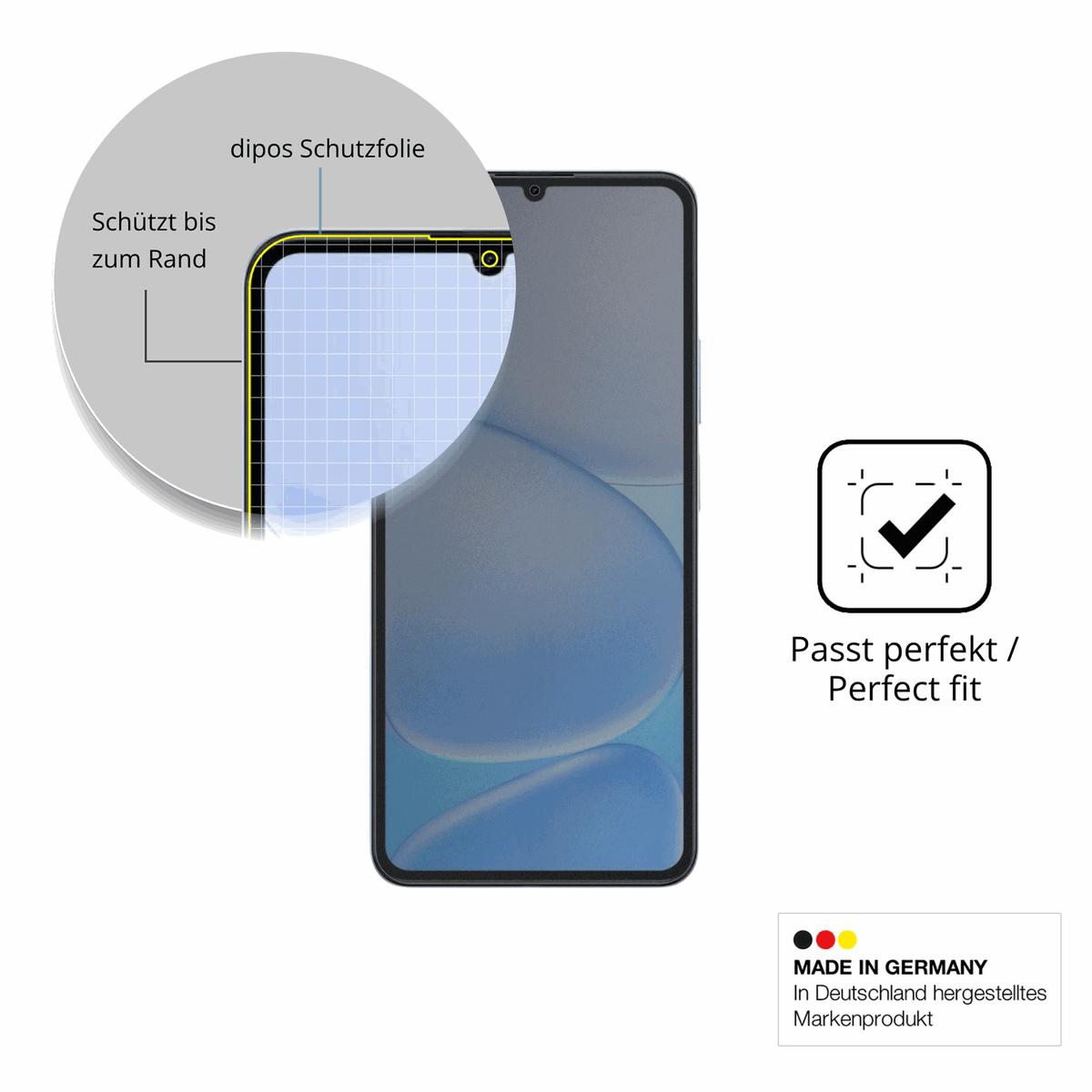 Schutz gegen Kratzer auf dem Realme Note 80 Glas durch Schlüssel, Stöße gegen die Tischkante oder Stürze