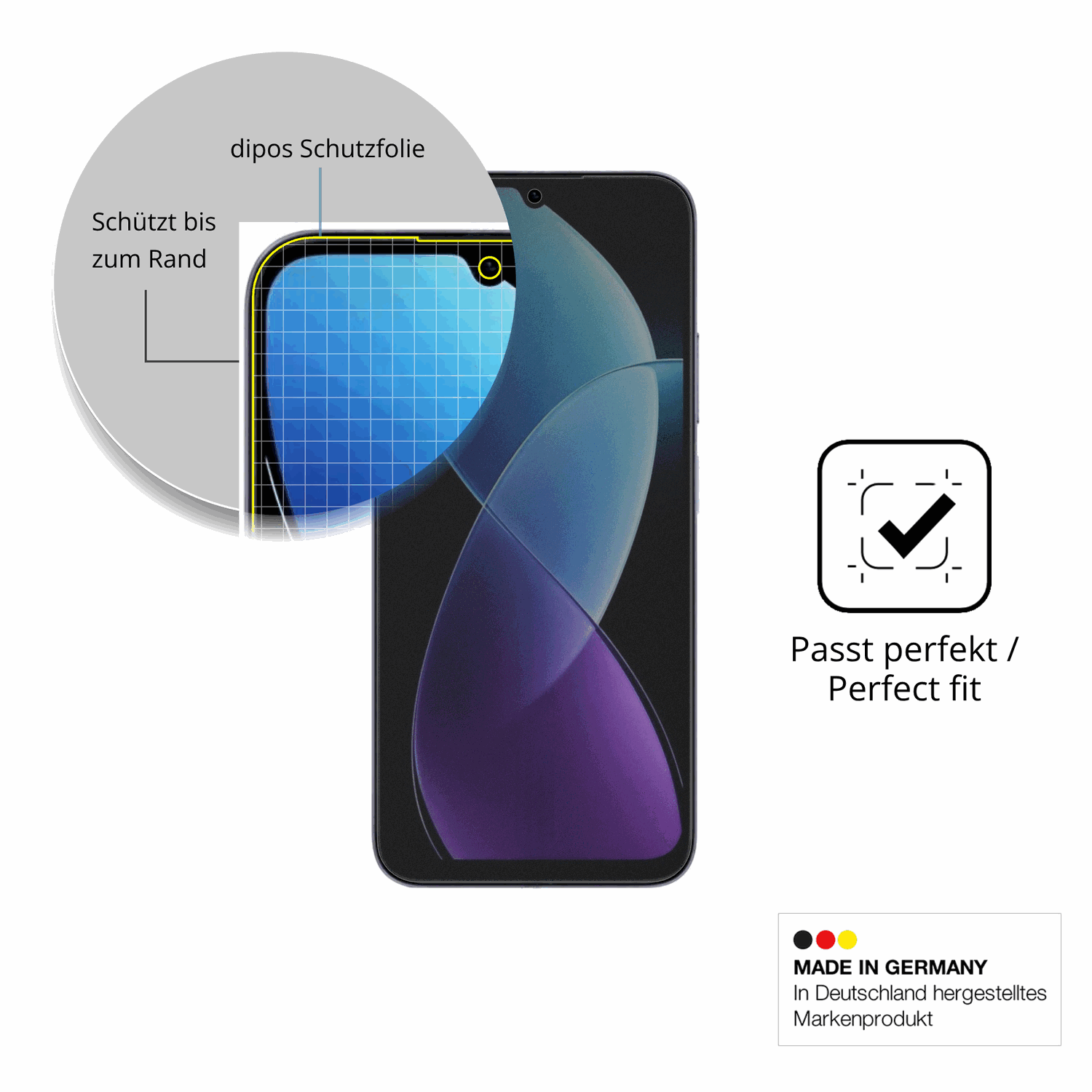 Schutz gegen Kratzer auf dem Redmi R70 5G Glas durch Schlüssel, Stöße gegen die Tischkante oder Stürze