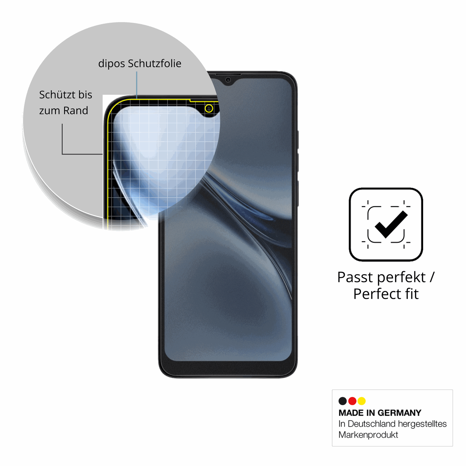 Schutz gegen Kratzer auf dem XGODY X36 Glas durch Schlüssel, Stöße gegen die Tischkante oder Stürze