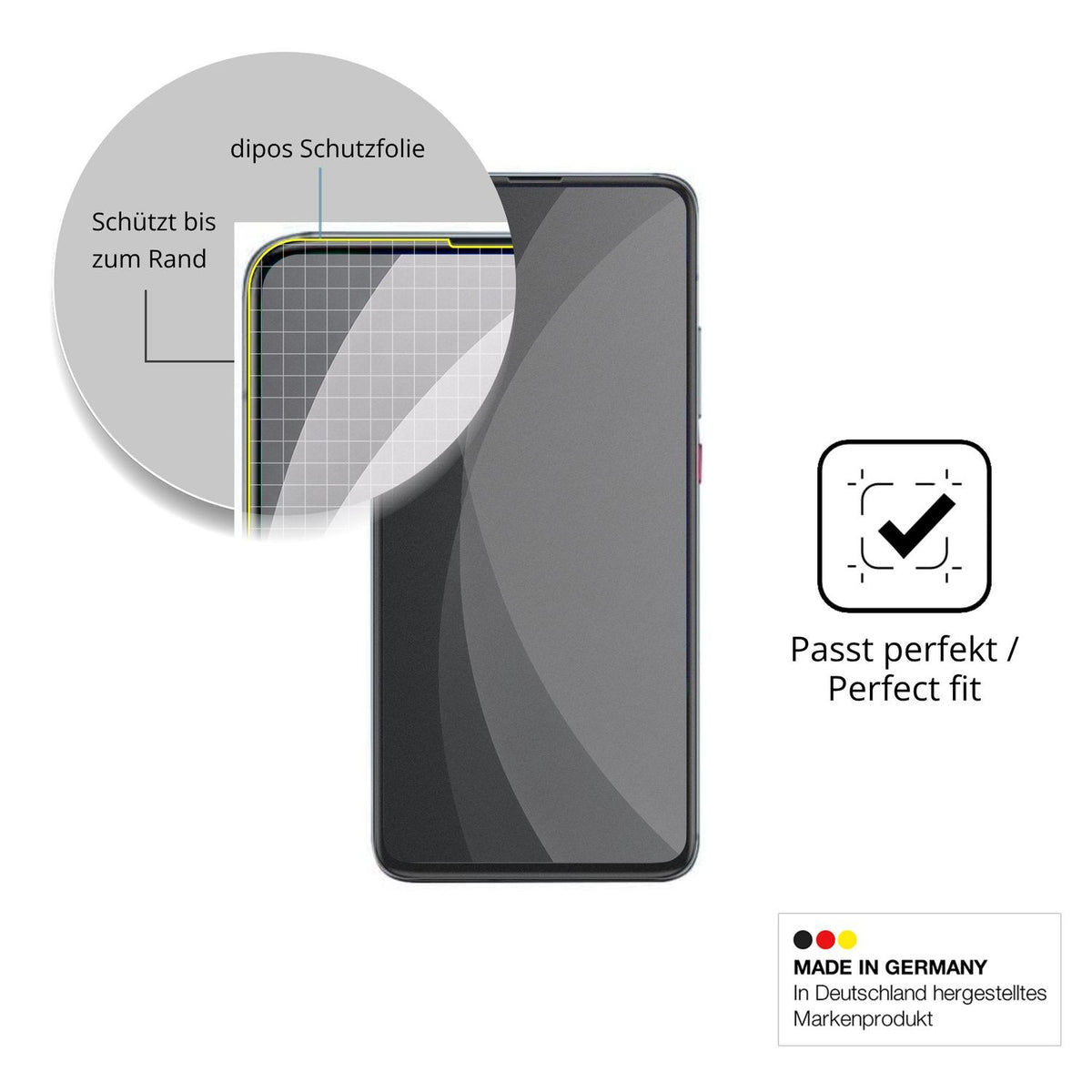 Schutz gegen Kratzer auf dem Xiaomi Poco F2 Pro Glas durch Schlüssel, Stöße gegen die Tischkante oder Stürze