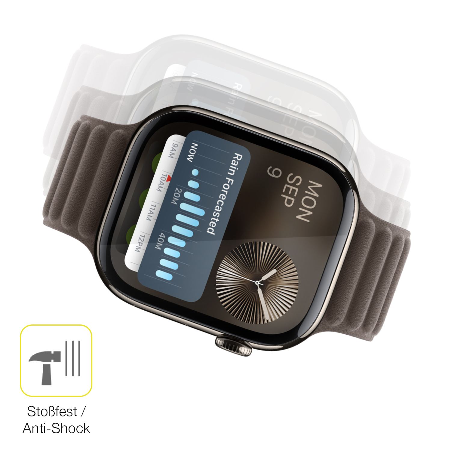 Schutz gegen Kratzer auf dem Apple Watch SE 3 44mm Glas durch Schlüssel oder Ähnliches