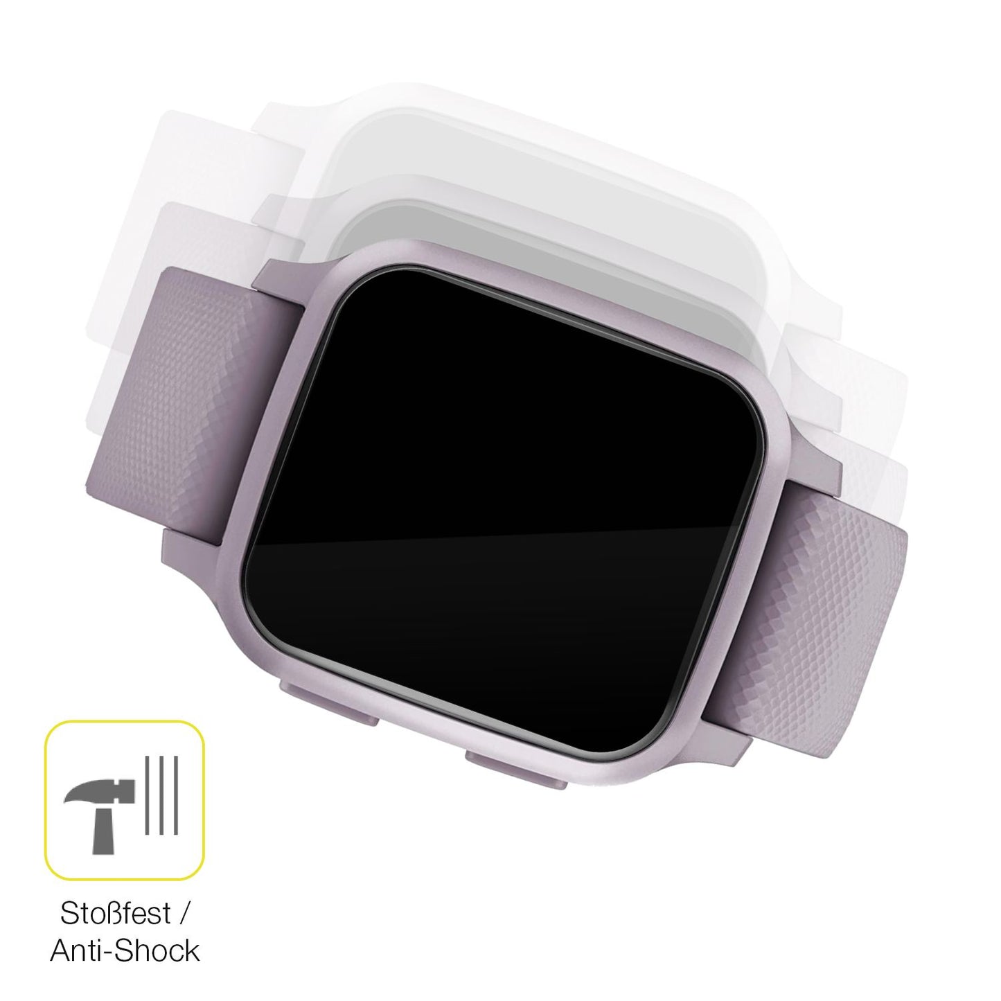 Schutz gegen Kratzer auf dem Garmin Venu Sq 2 Glas durch Schlüssel oder Ähnliches