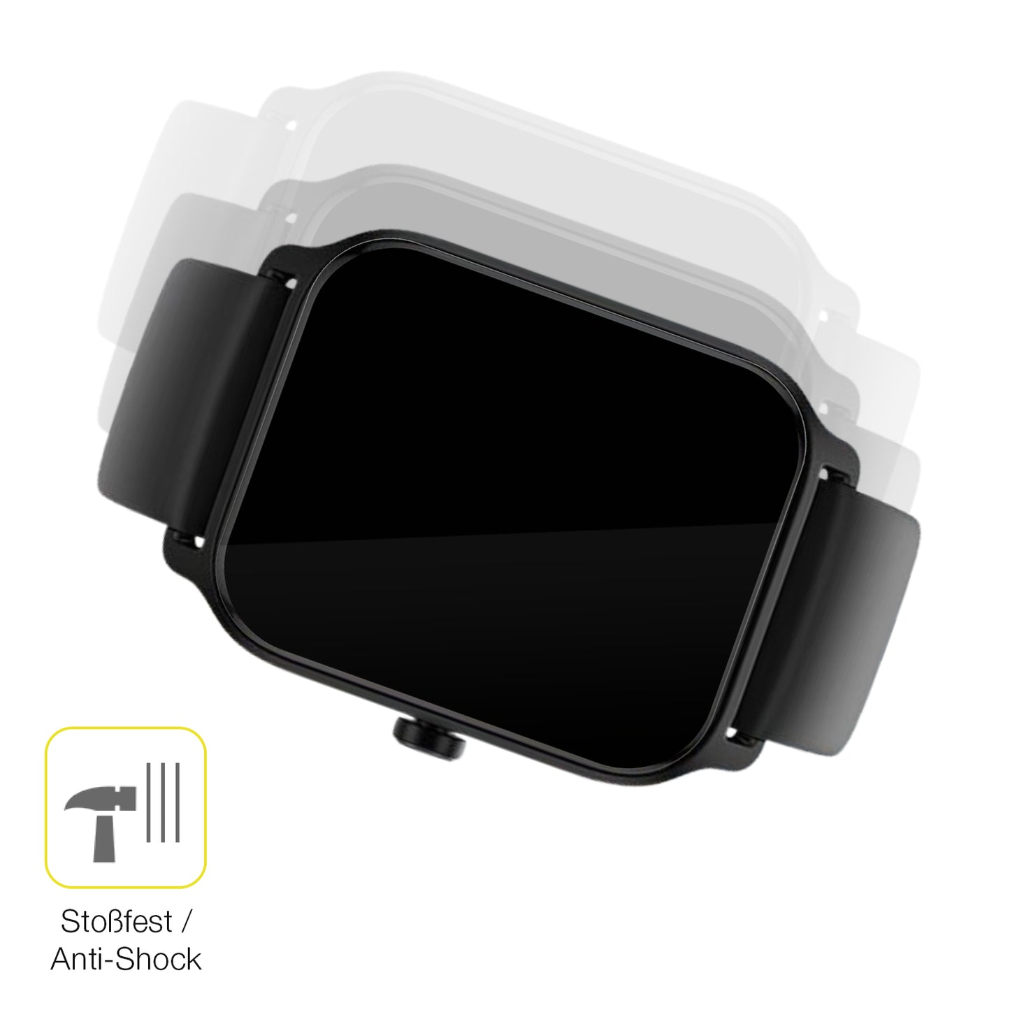 Schutz gegen Kratzer auf dem IFMDA 1.8 Zoll Smartwatch Glas durch Schlüssel oder Ähnliches