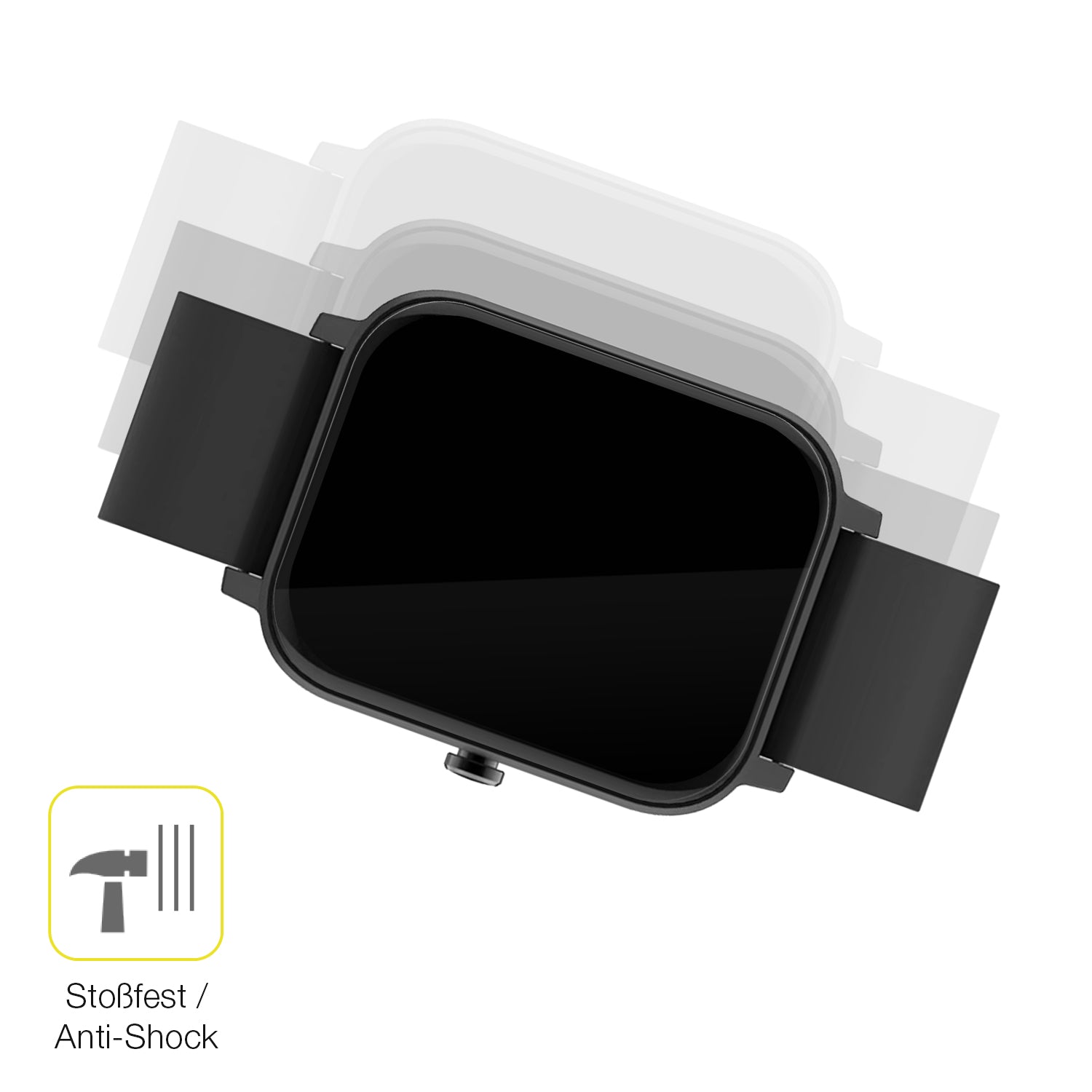Schutz gegen Kratzer auf dem Matast Smartwatch Glas durch Schlüssel oder Ähnliches