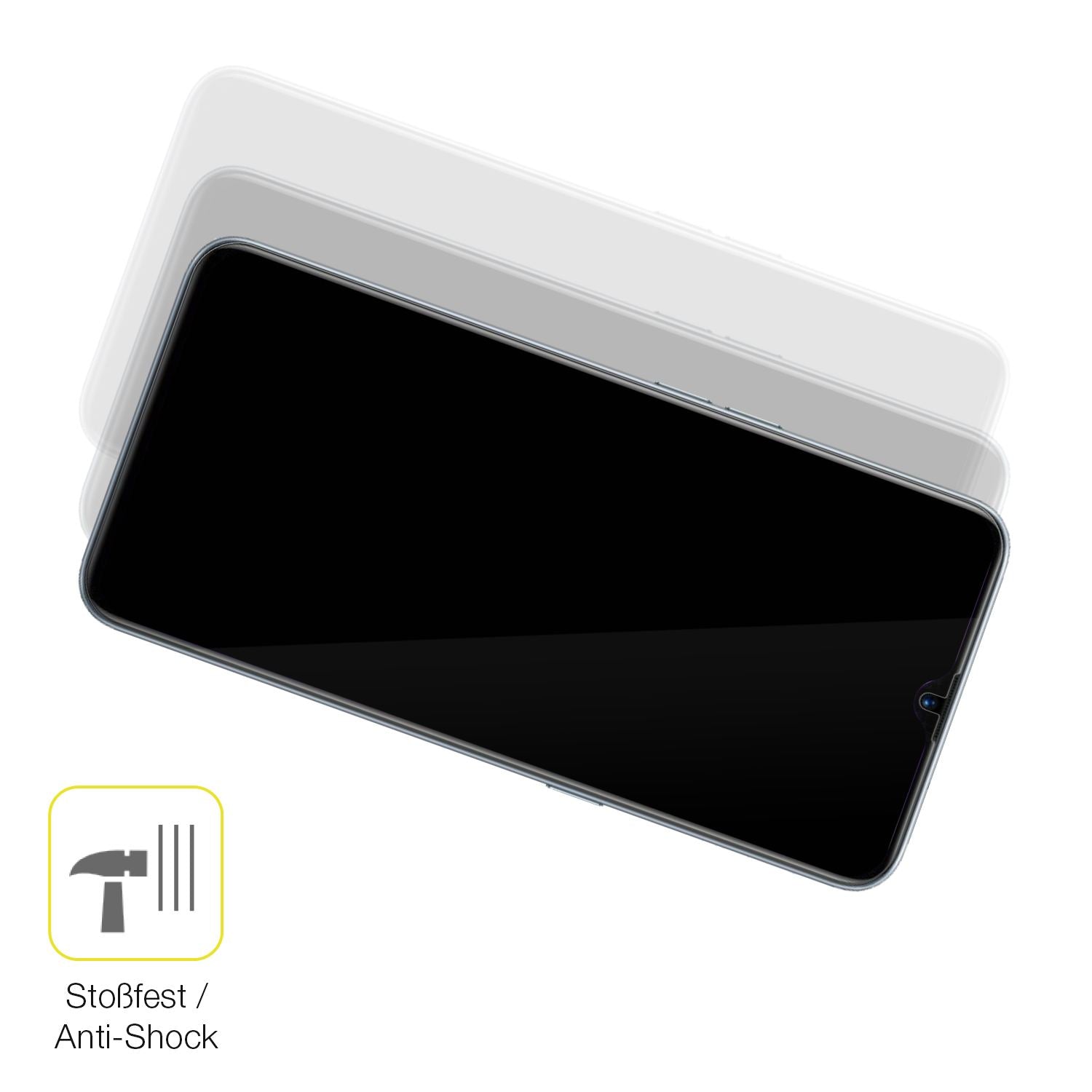 Schutz gegen Kratzer auf dem Oppo Realme XT Glas durch Schlüssel oder Ähnliches