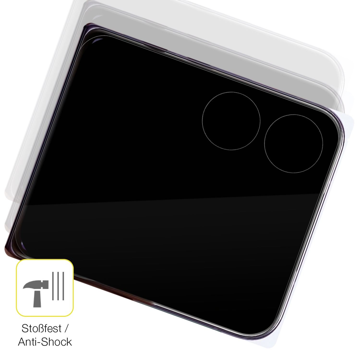 Schutz gegen Kratzer auf dem Xiaomi Mi Mix Flip (Frondisplay) Glas durch Schlüssel oder Ähnliches