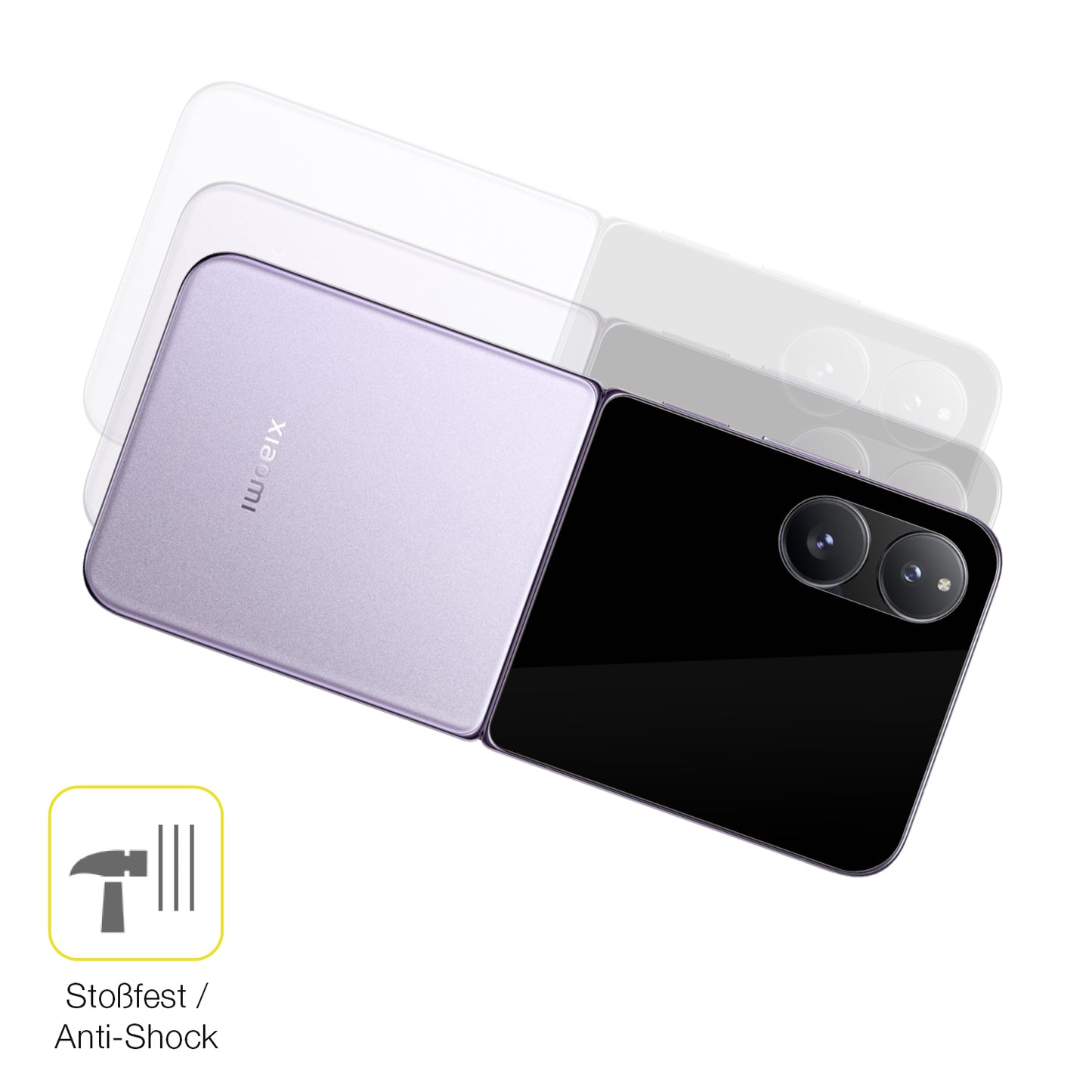 Schutz gegen Kratzer auf dem Xiaomi Mix Flip 2 Außenseite Glas durch Schlüssel oder Ähnliches