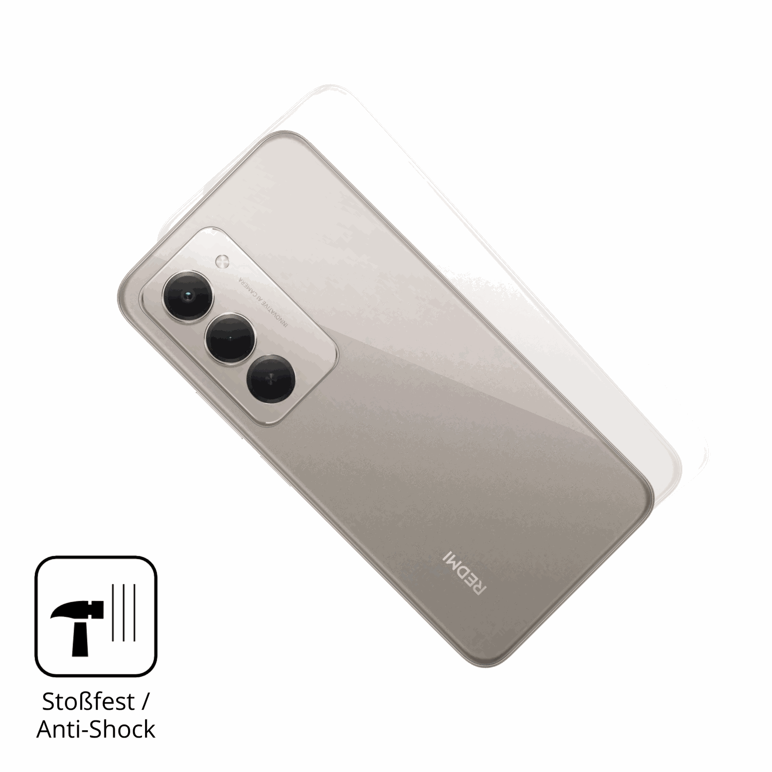 Schutz gegen Kratzer auf dem Xiaomi Redmi 15 4G R�ckseite Glas durch Schl�ssel oder �hnliches