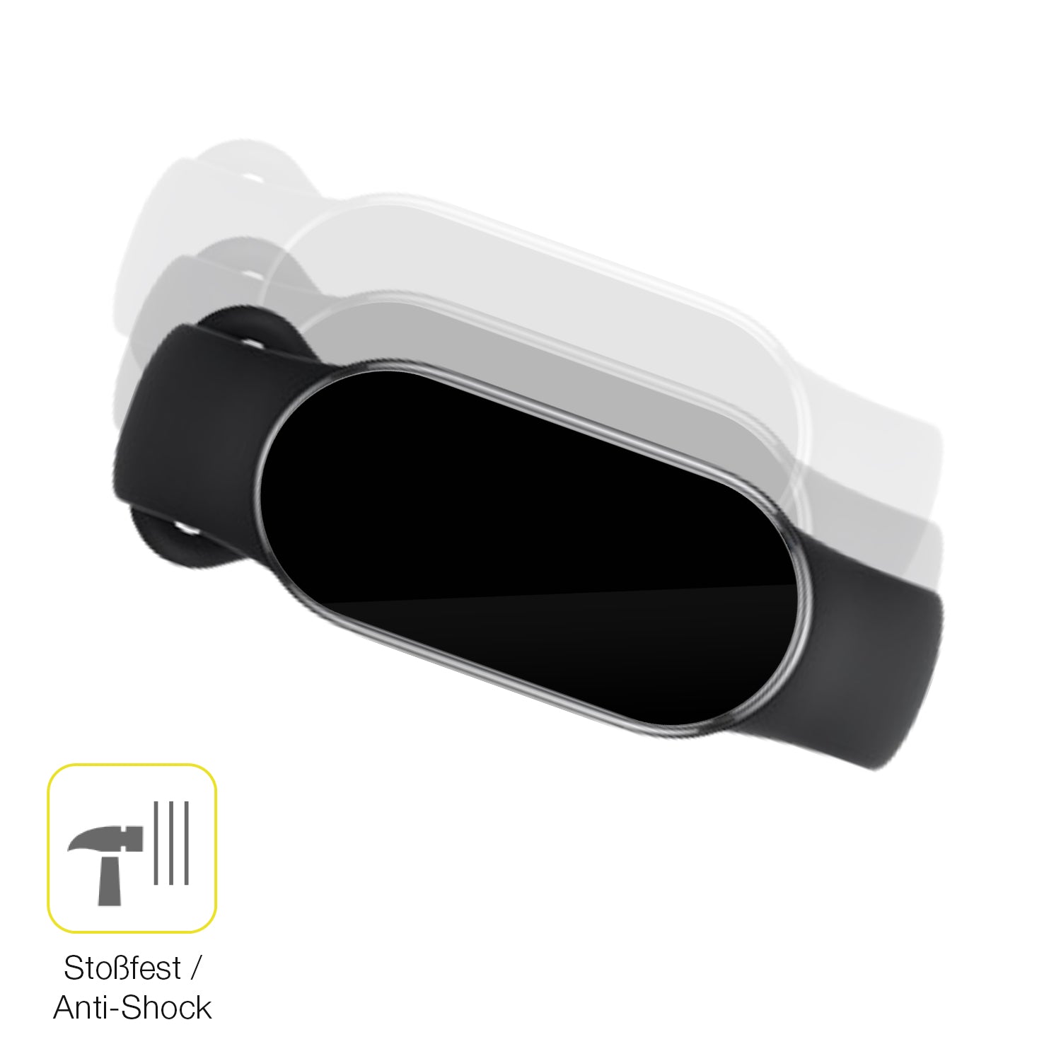 Schutz gegen Kratzer auf dem Xiaomi Smartband 10 Glas durch Schlüssel oder Ähnliches