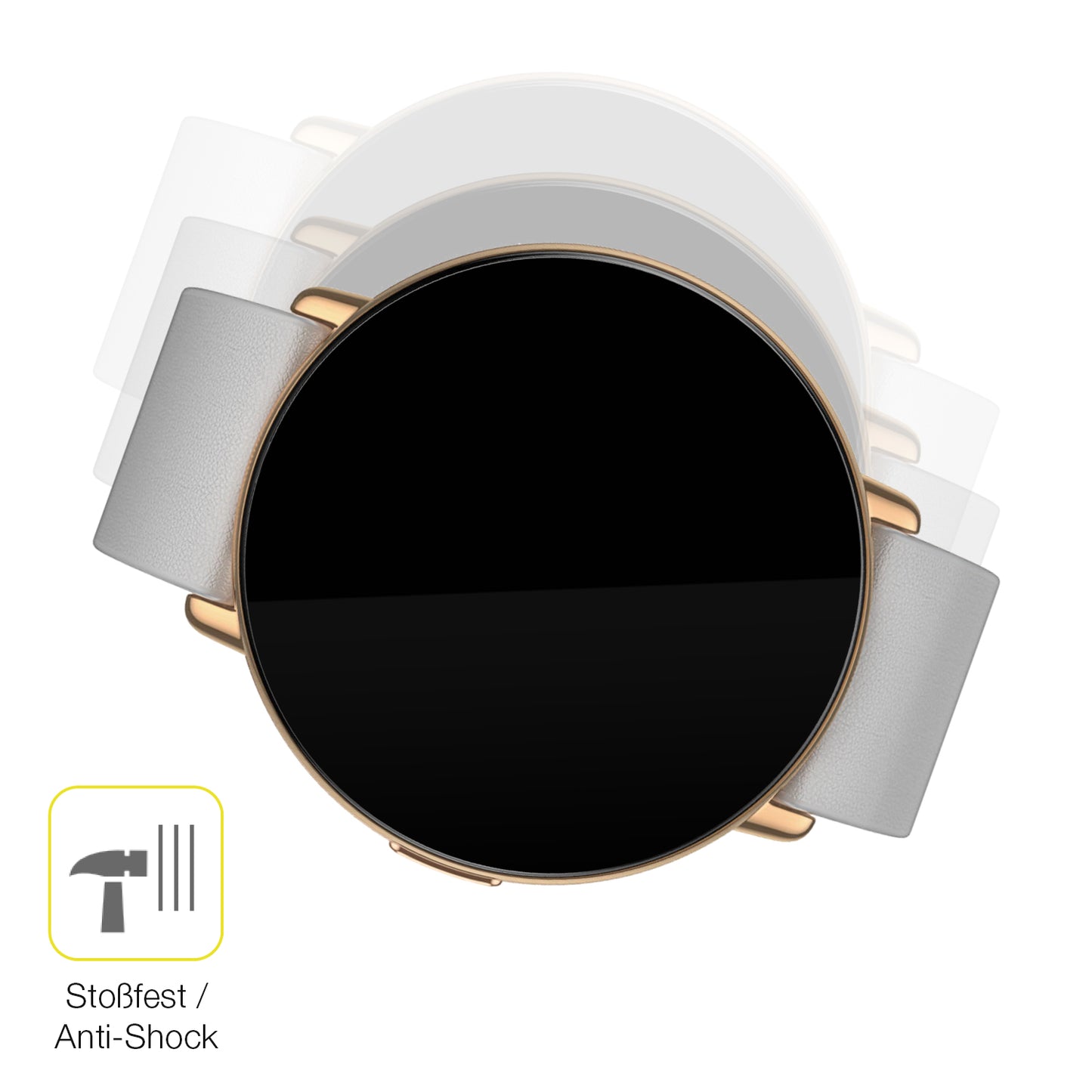Schutz gegen Kratzer auf dem Zepp E Smartwatch Glas durch Schlüssel oder Ähnliches