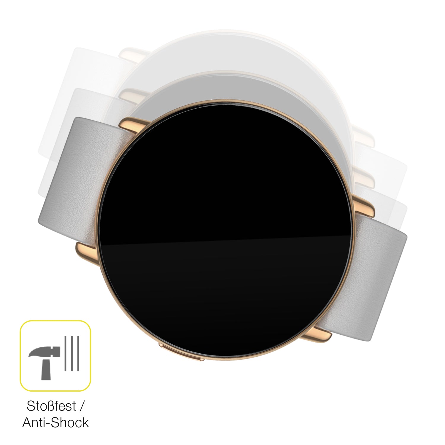 Schutz gegen Kratzer auf dem Zepp E Smartwatch Glas durch Schlüssel oder Ähnliches