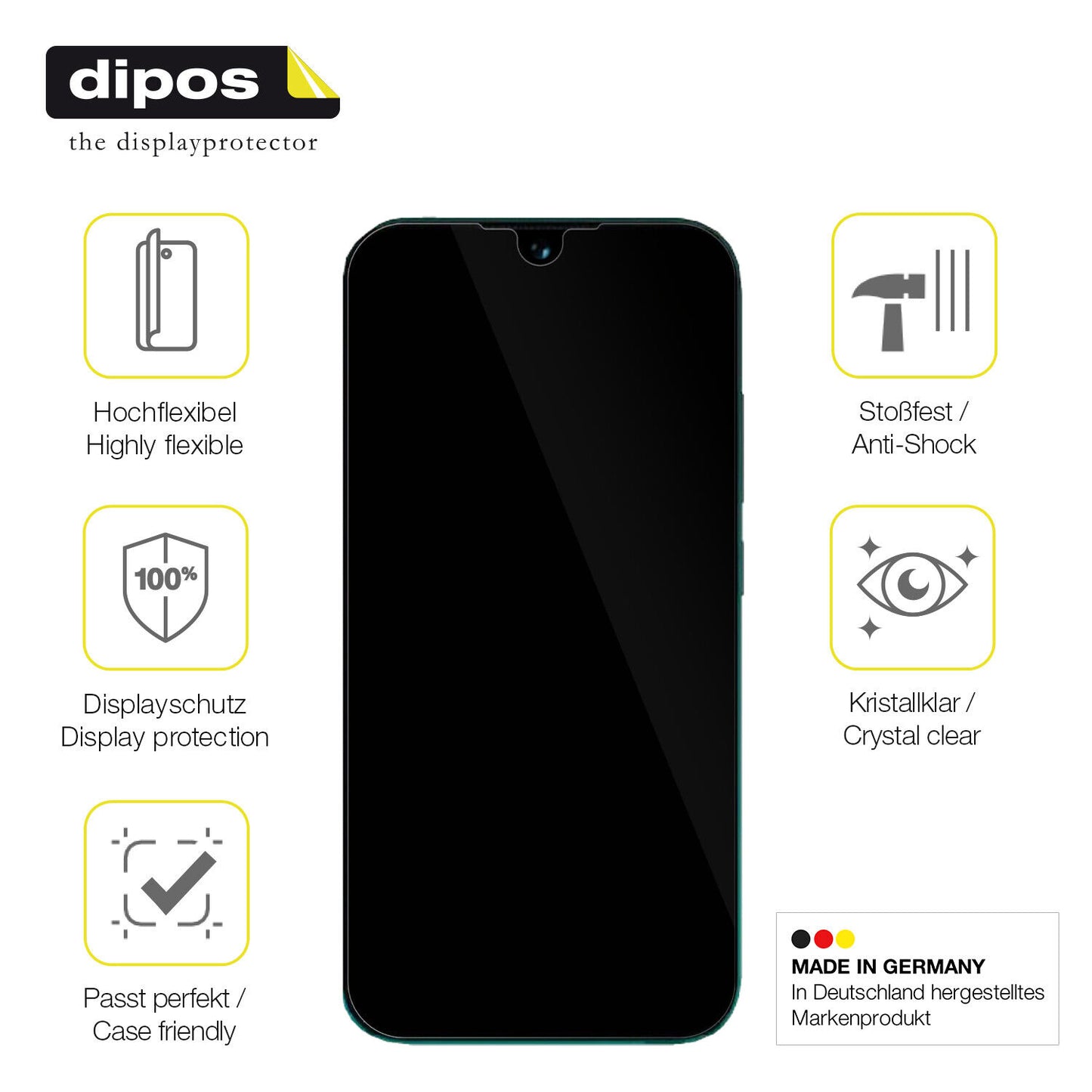 Displayschutz hergestellt in Deutschland, höchste Qualität made in Germany
