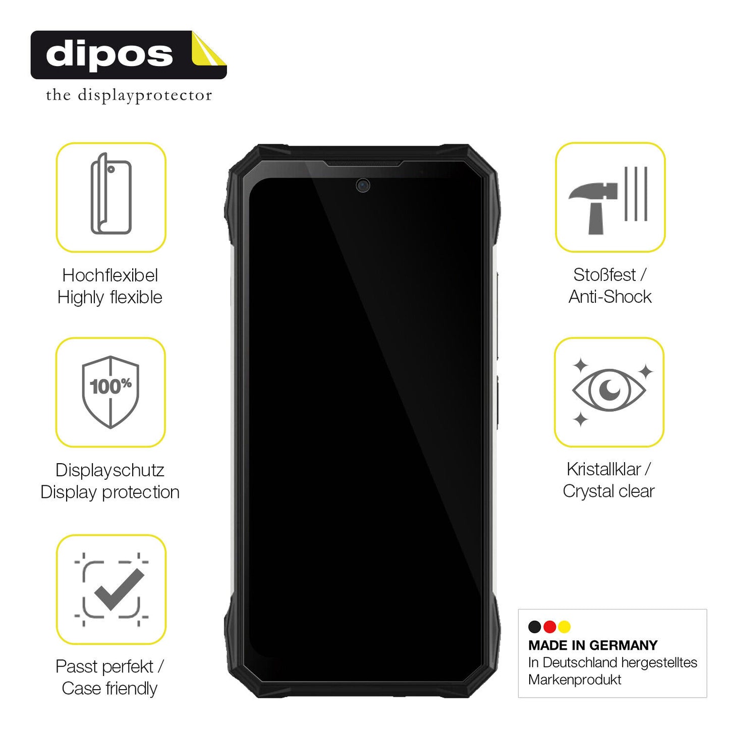 Displayschutz hergestellt in Deutschland, höchste Qualität made in Germany