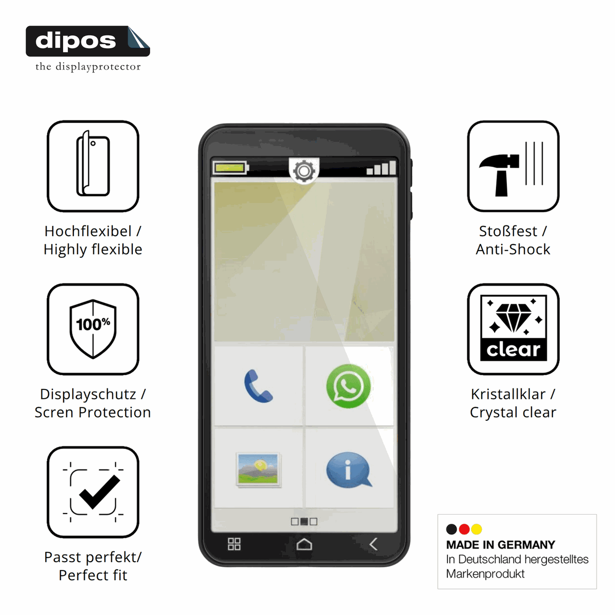 Displayschutz hergestellt in Deutschland, h�chste Qualit�t made in Germany