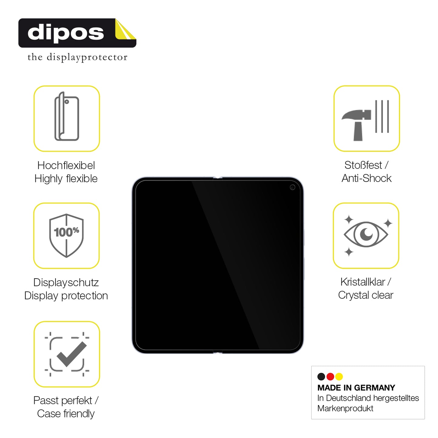 Displayschutz hergestellt in Deutschland, höchste Qualität made in Germany