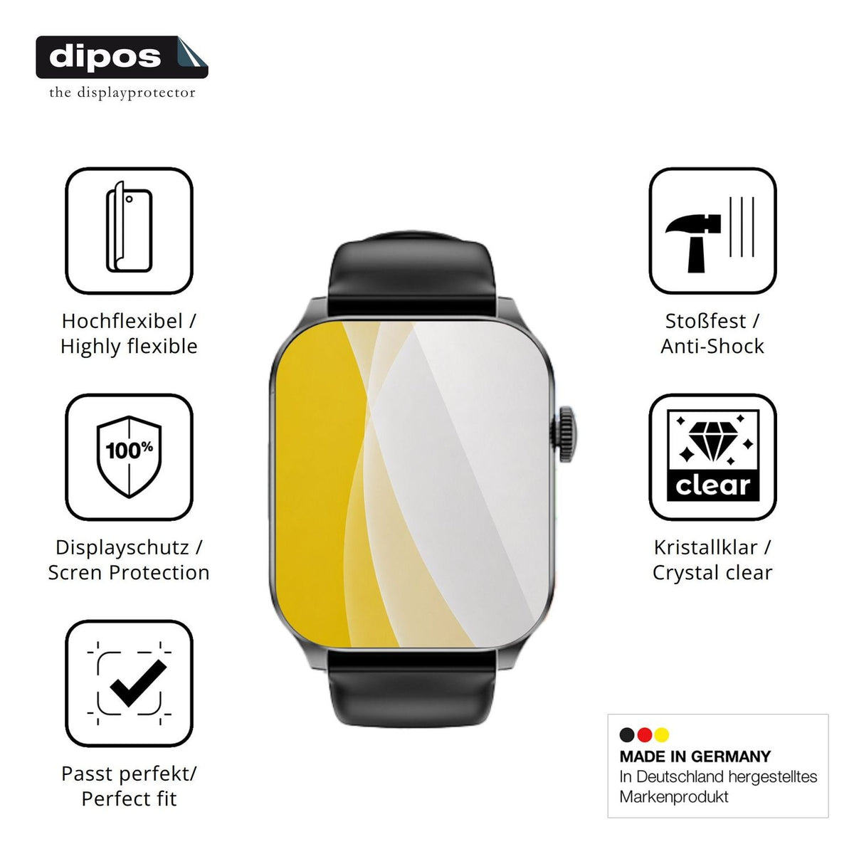 Displayschutz hergestellt in Deutschland, höchste Qualität made in Germany