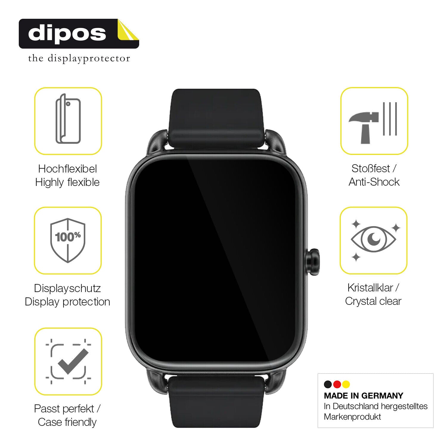 Displayschutz hergestellt in Deutschland, höchste Qualität made in Germany
