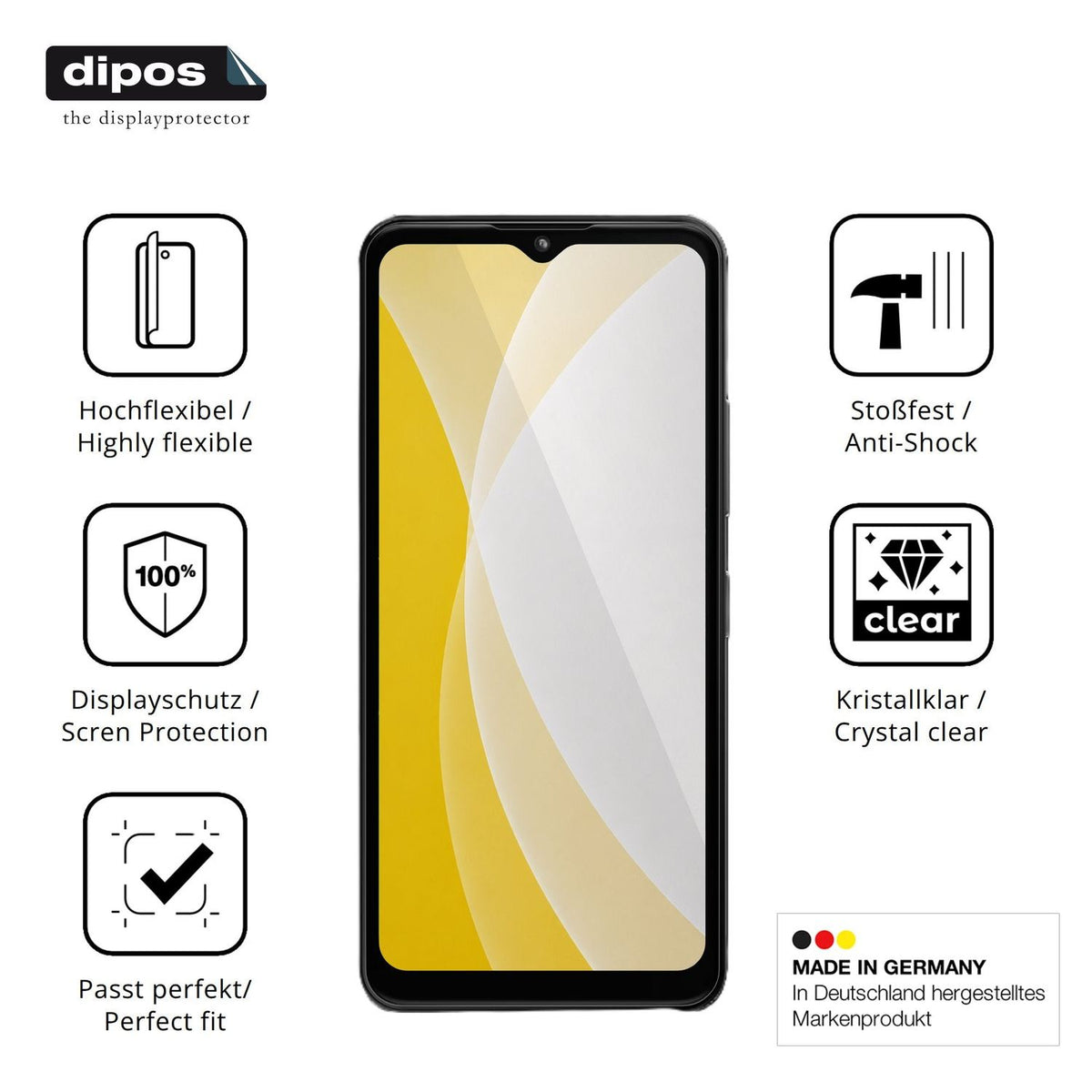 Displayschutz hergestellt in Deutschland, höchste Qualität made in Germany