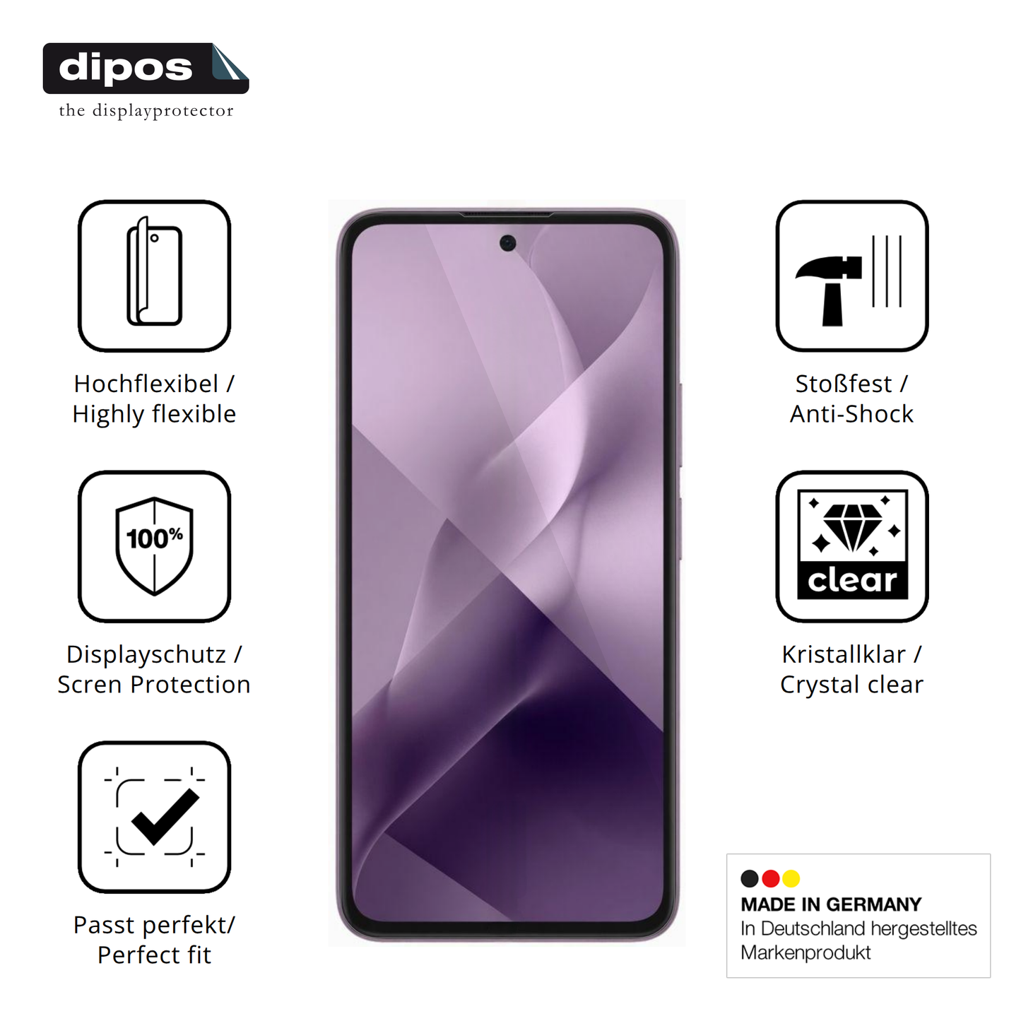 Displayschutz hergestellt in Deutschland, höchste Qualität made in Germany