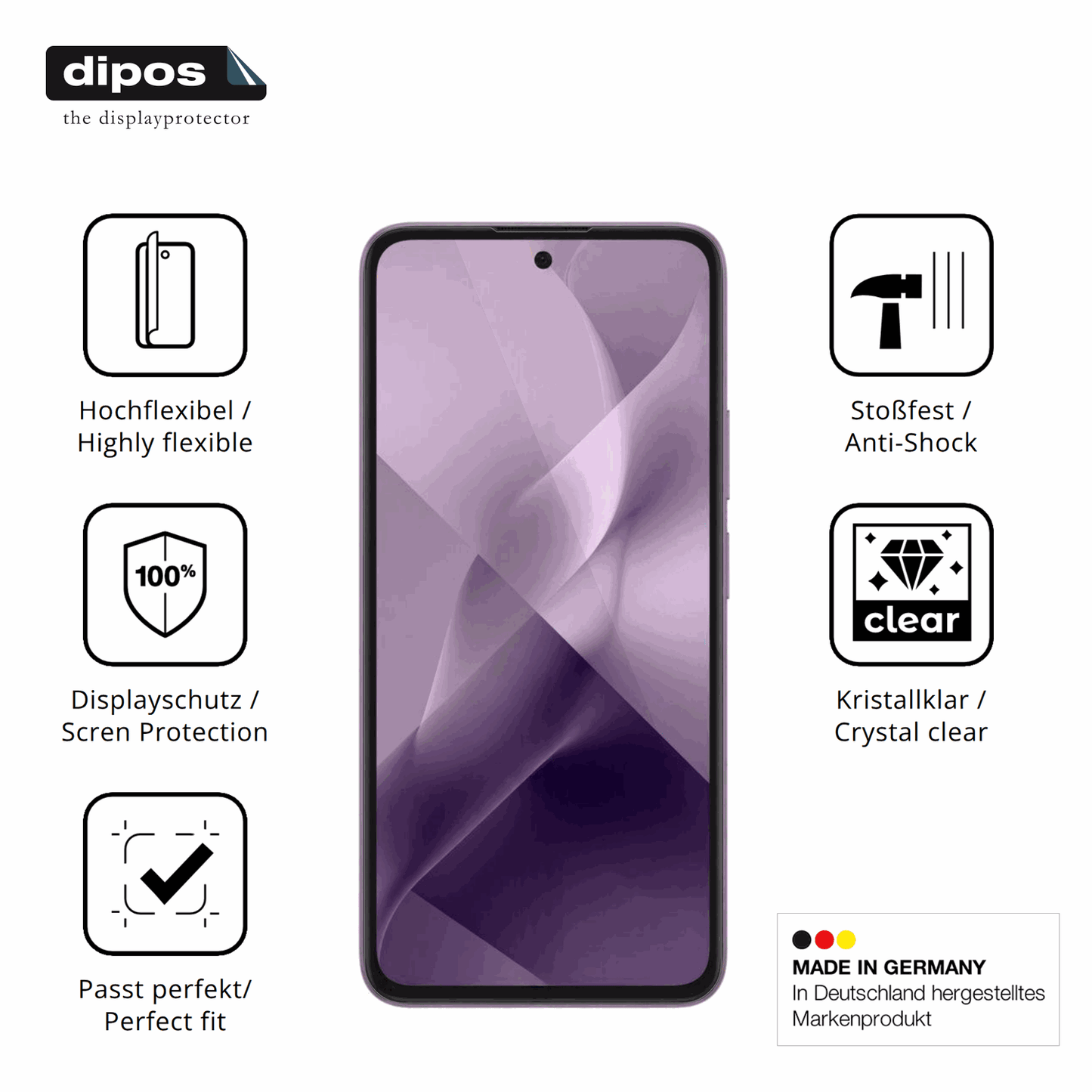 Displayschutz hergestellt in Deutschland, höchste Qualität made in Germany