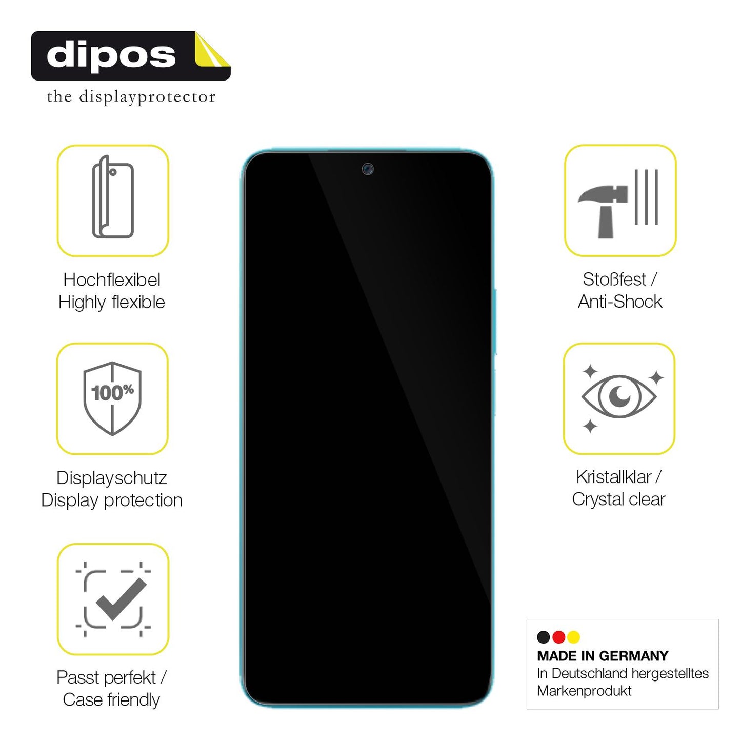 Displayschutz hergestellt in Deutschland, höchste Qualität made in Germany