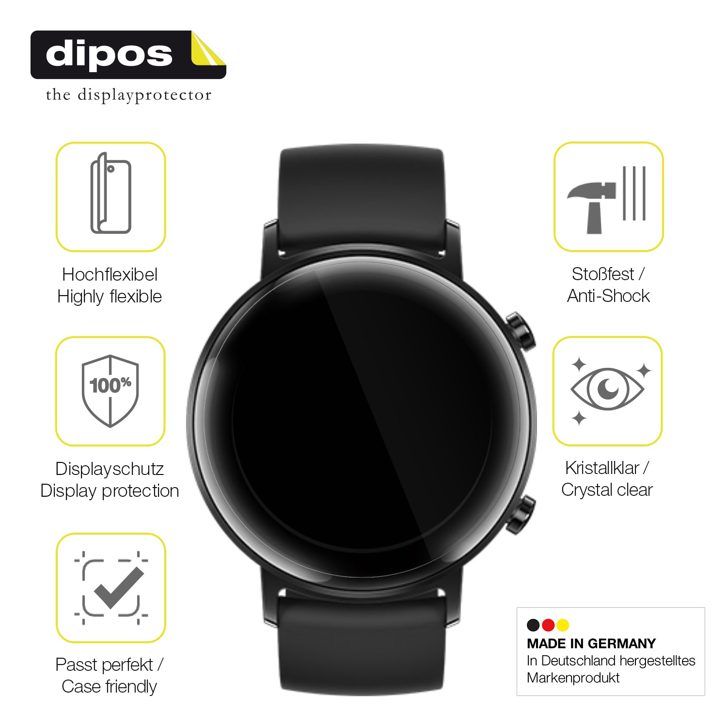 Displayschutz hergestellt in Deutschland, höchste Qualität made in Germany